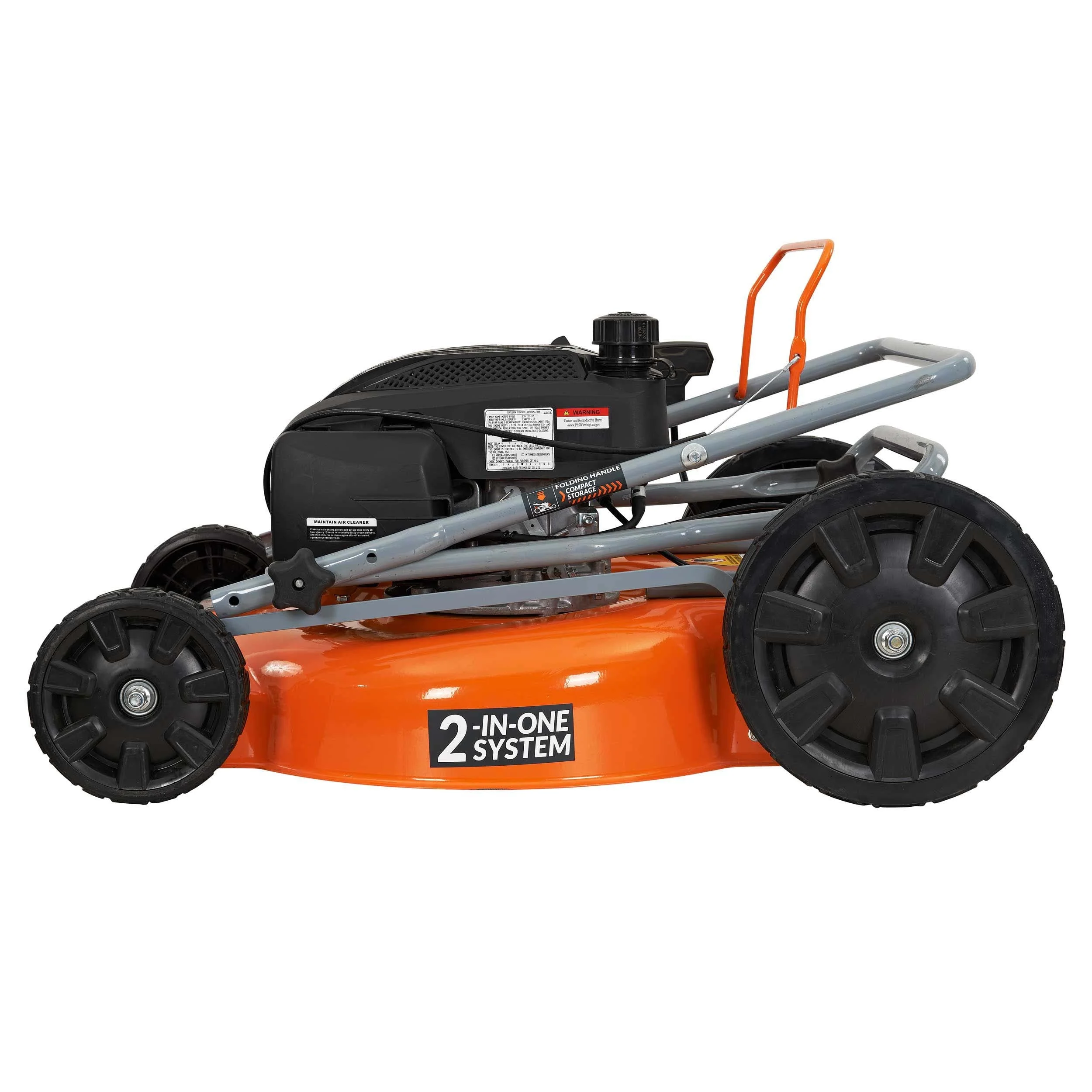 21 in 170cc 2 in 1 Gas Walk Behind Push Lawn Mower with High Rear Wheels Image 7