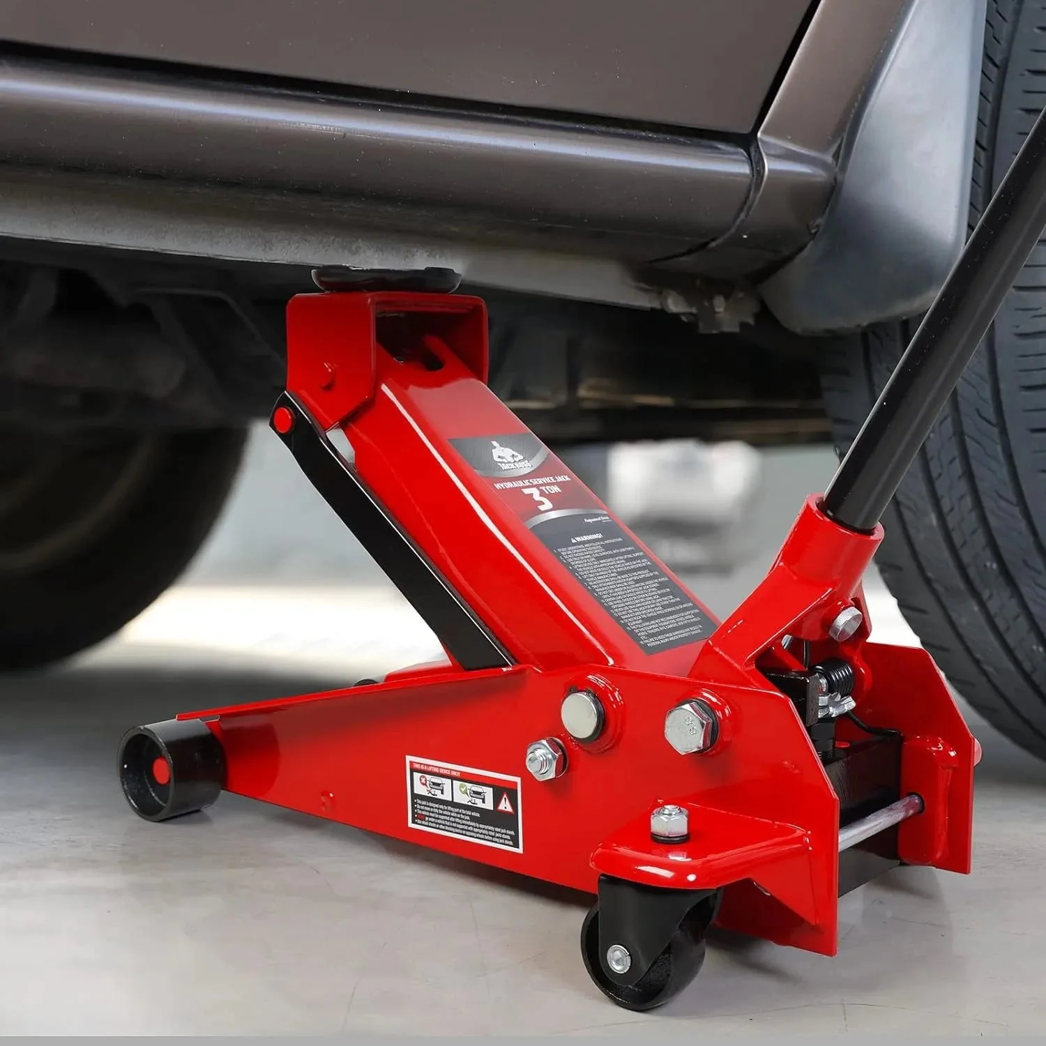 3 Ton Hydraulic Floor Jack with Quick Lift Pump Car Jack, (6,000 lb) CAPACITY,RED,W83025