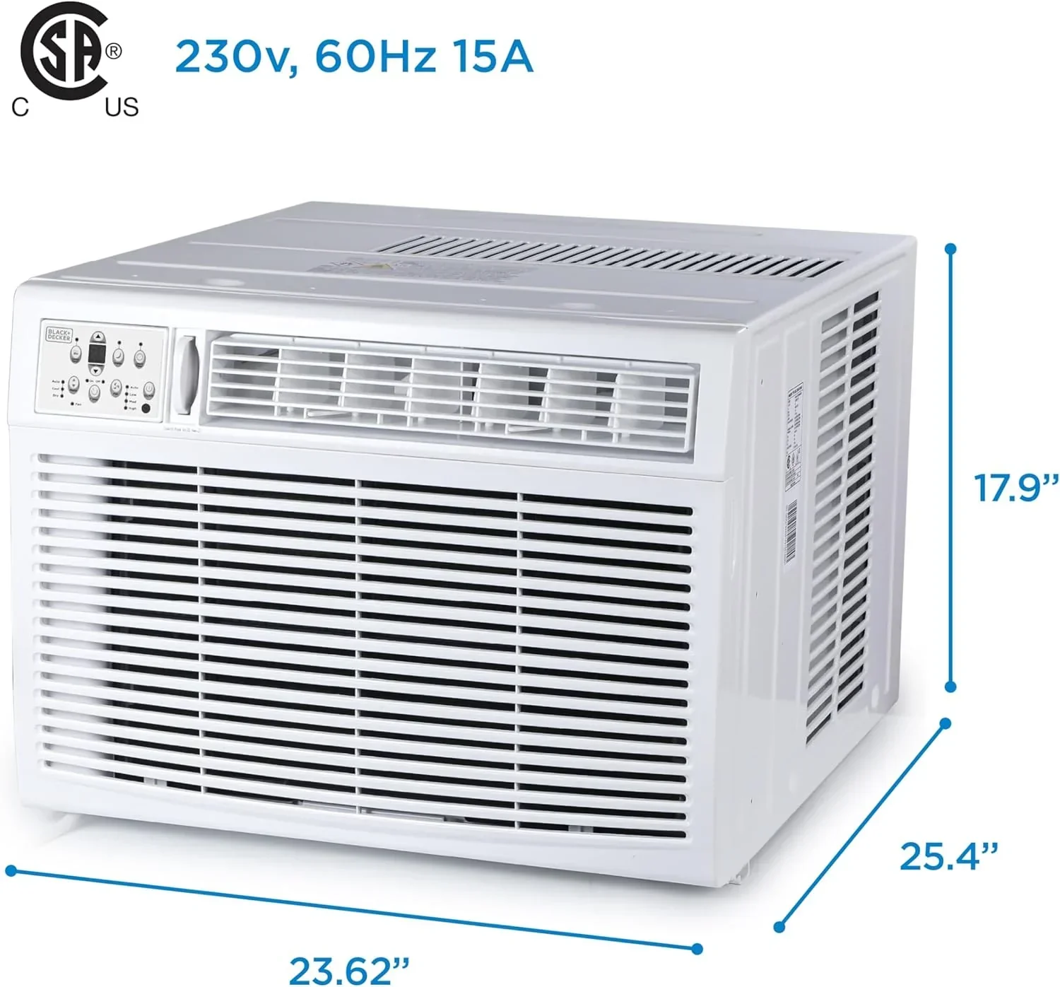 Climatiseur de fenêtre BLACK+DECKER 5000 BTU Refroidit jusqu'à 150 pieds carrés Commandes mécaniques