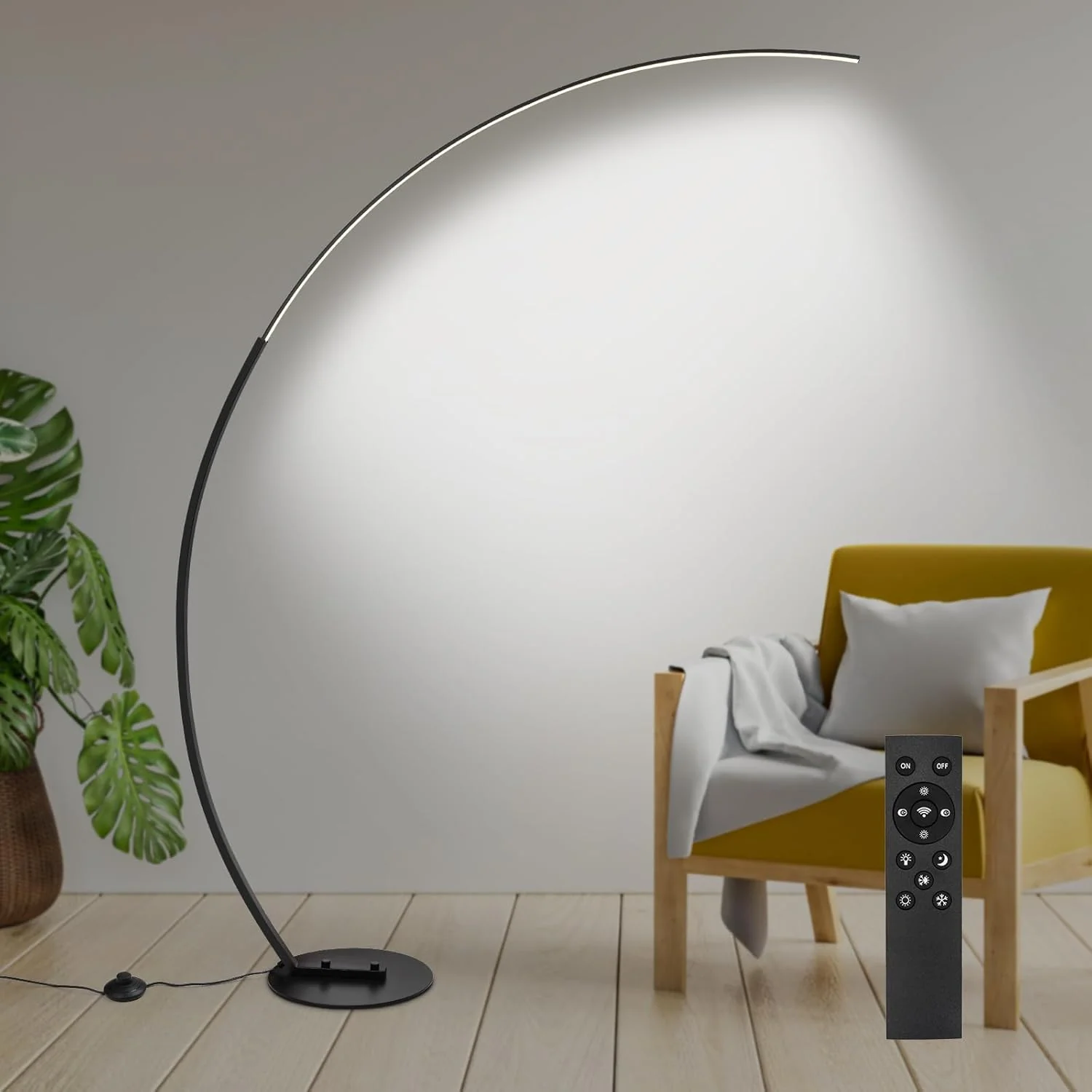 Adjustable RGBW LED Floor Lamp, Super Bright, Modern Standing Lamp with Remote, for Living Room Bedroom Office