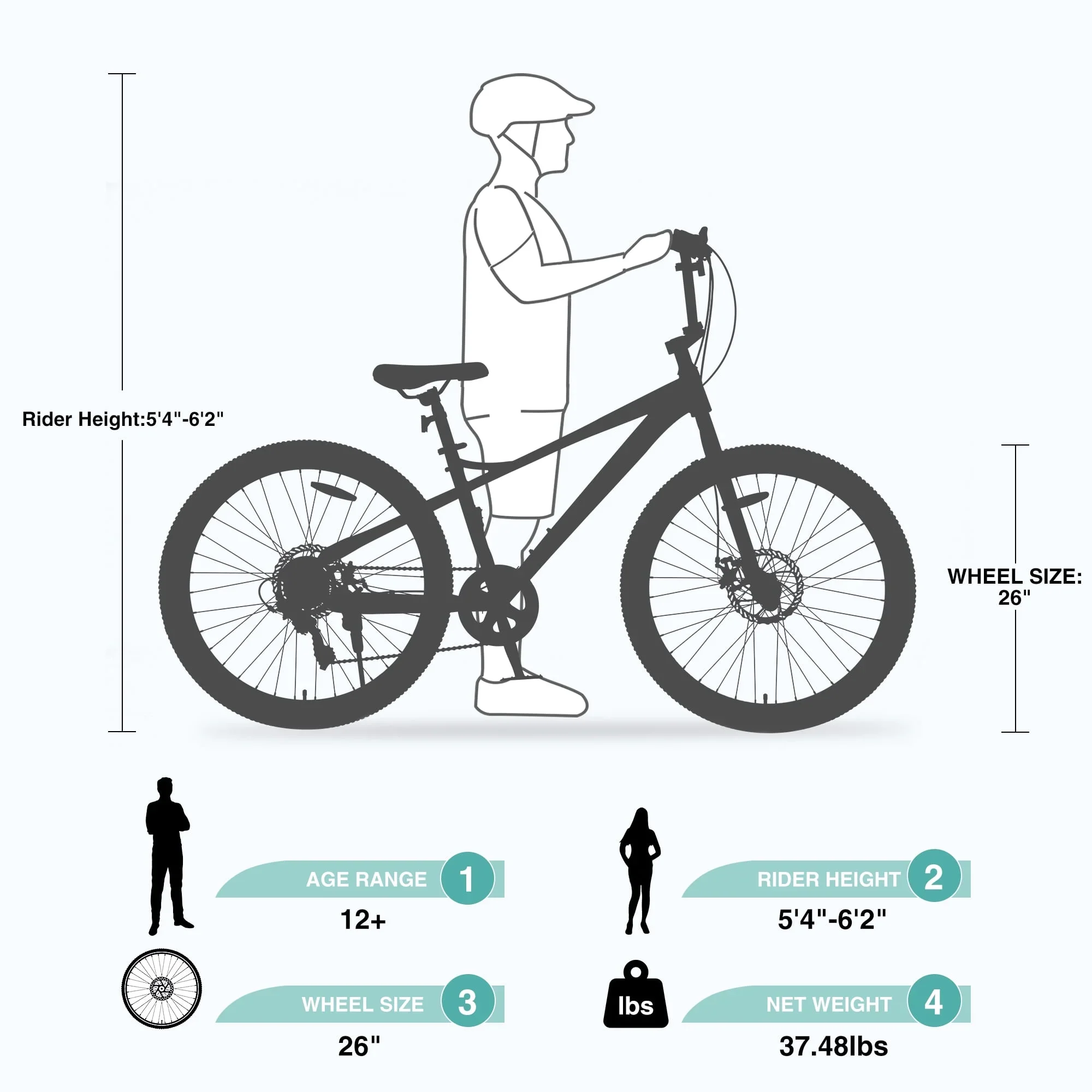 Aukfa 26 Freestyle BMX Bikes,Kids Mountain Bike for Boys Girls,Shimano 7 Speed,Double Disc Brakes,Blue