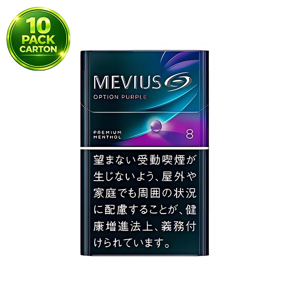 MEVIUS PREMIUM MENTHOL OPTION PURPLE 8mg x 10 Packs /1 Carton