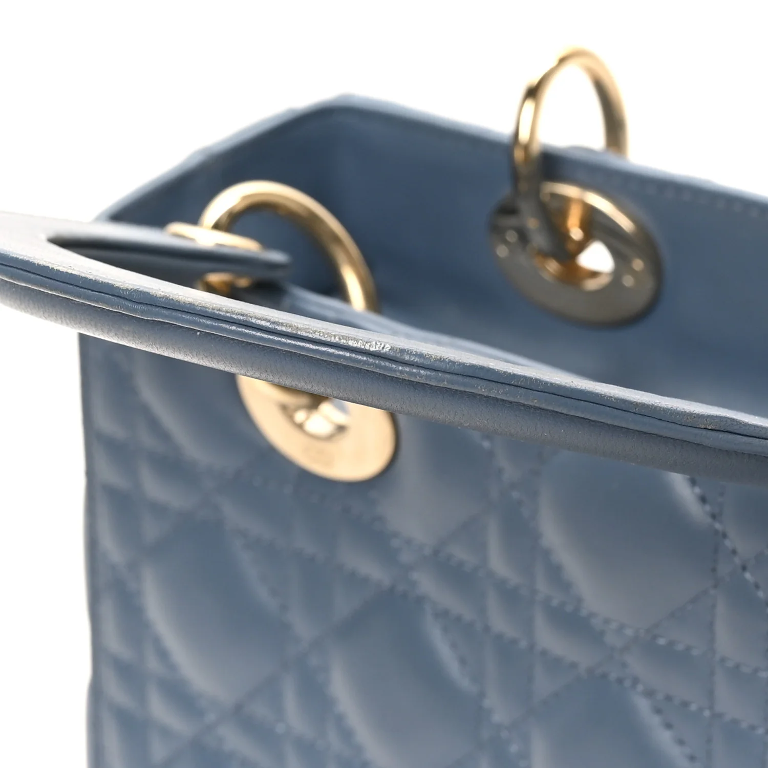 Lambskin Cannage Medium Lady Dior Denim Blue
