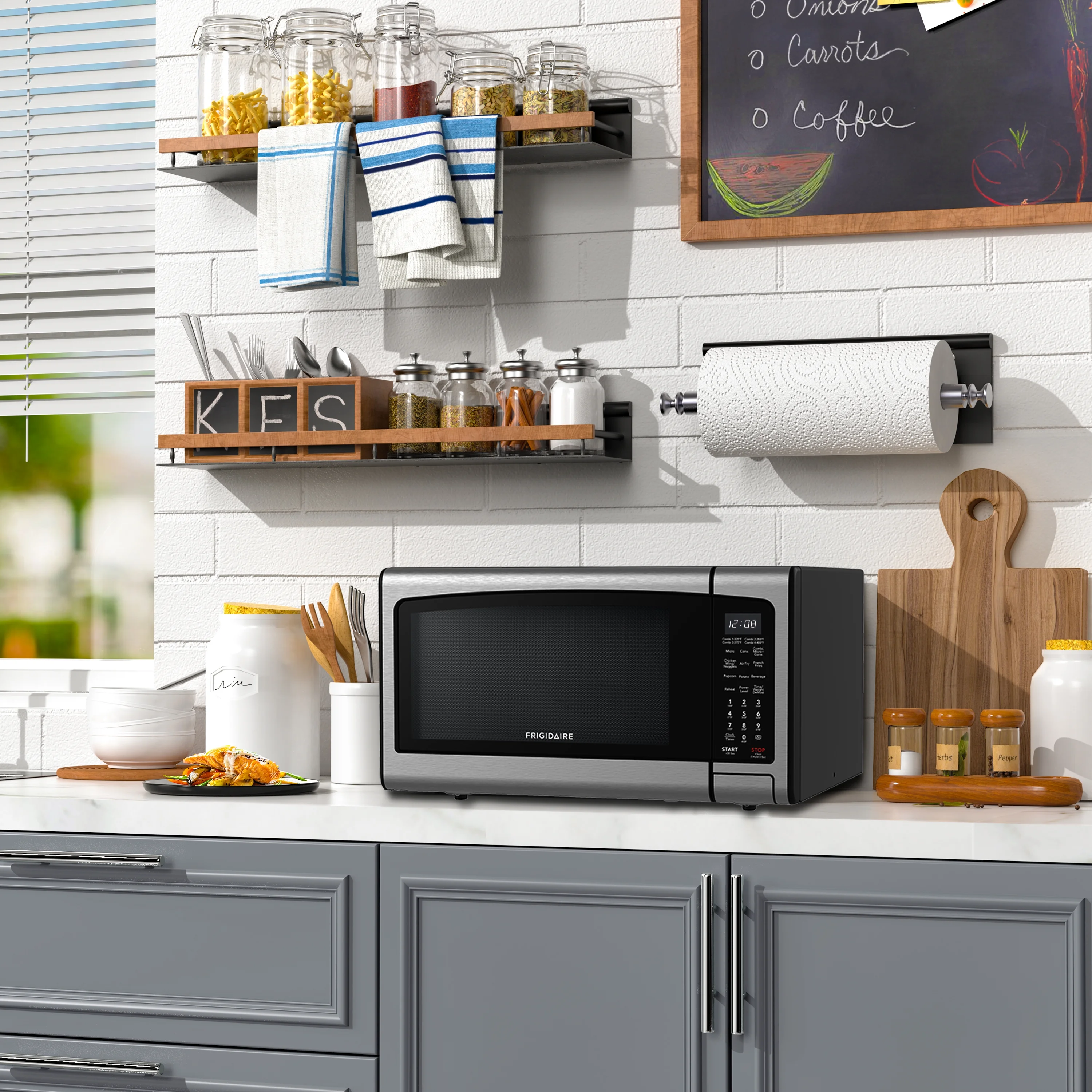 Frigidaire 3 - in 1 Countertop Microwave Oven / Air Fryer / Convection, 1.1 Cu. Ft., Stainless Steel