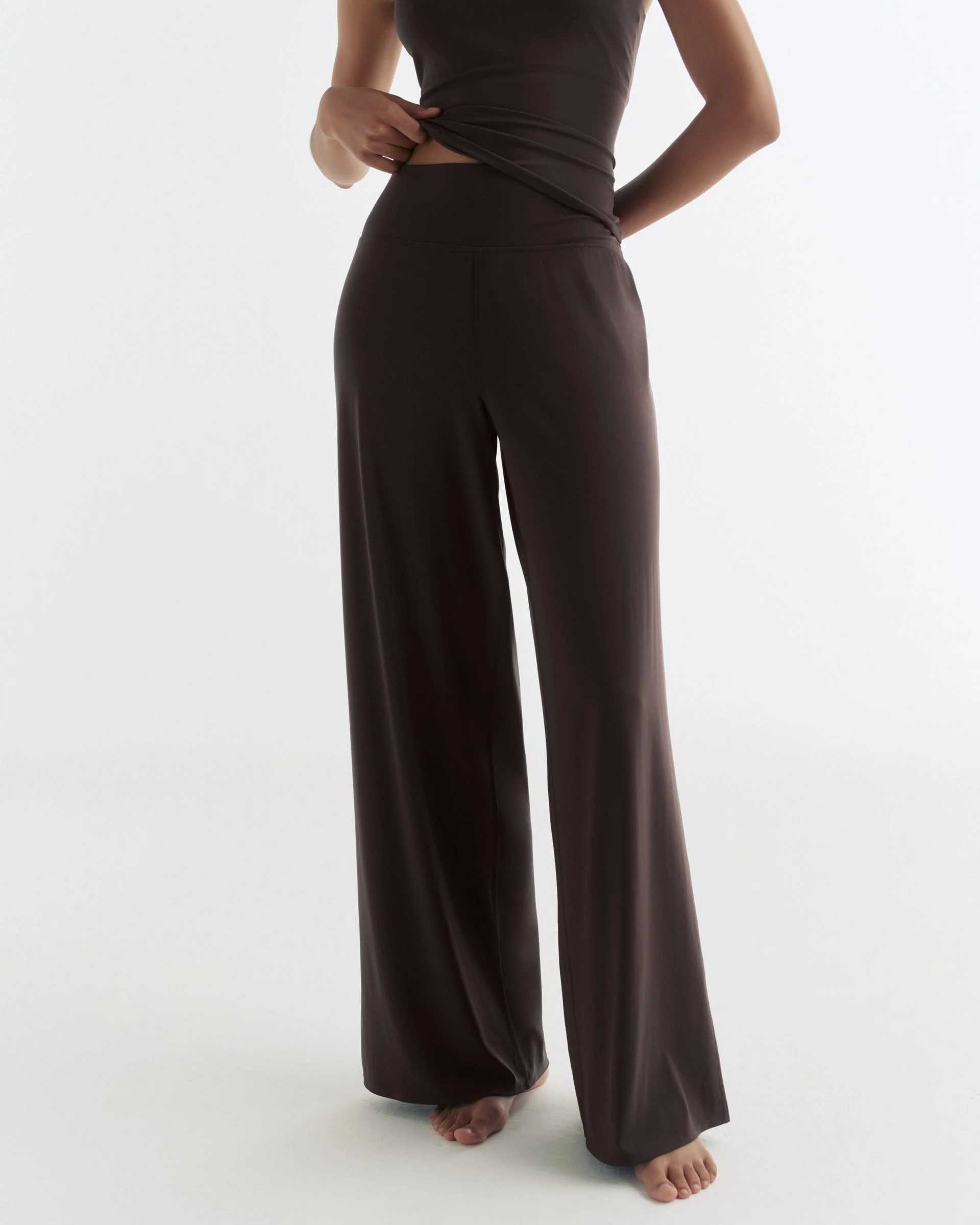 Wide Leg Yoga Pant - Coffee Bean