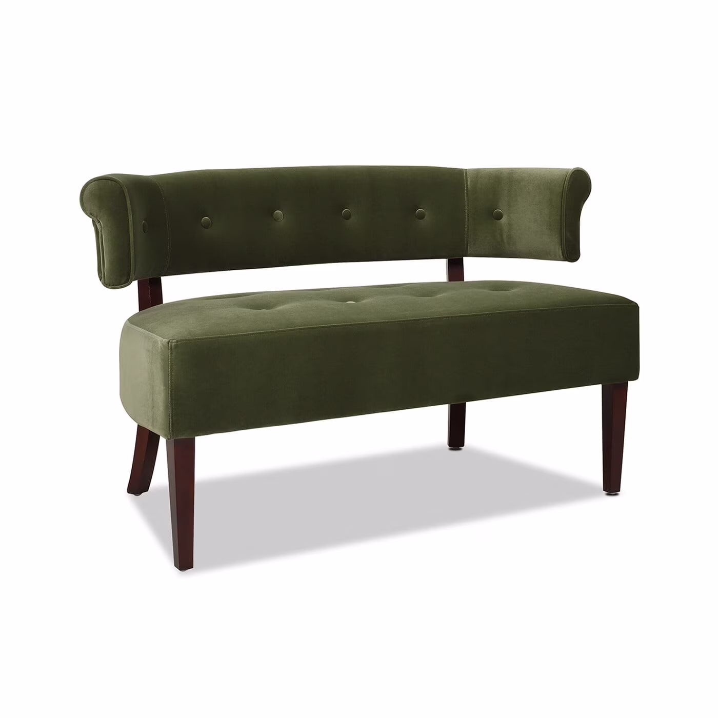 Jared Roll Arm Tufted Polyester Fabric Bench, Sky Neutral Beige(Cream) - Image 7