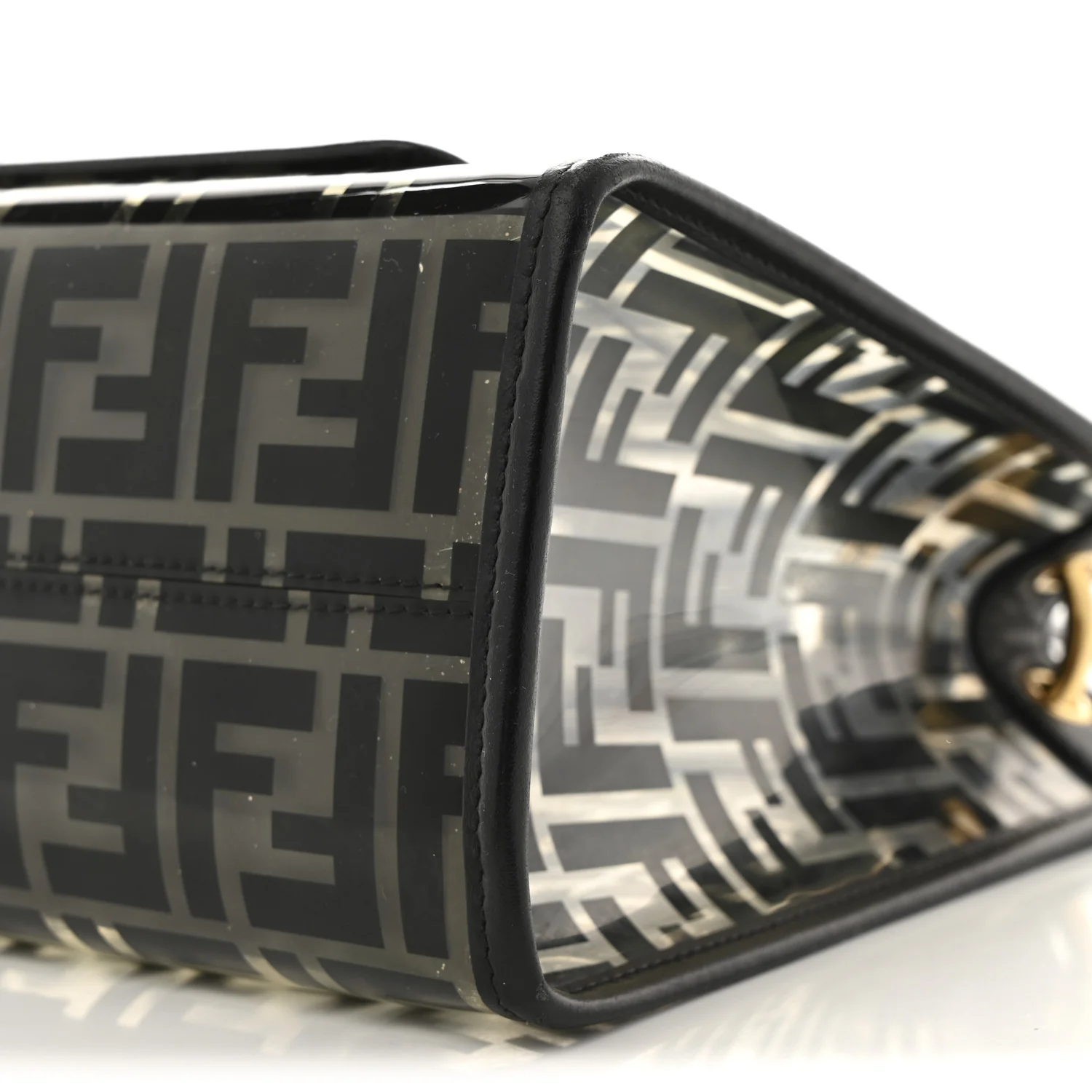 TPU FF Vitello Century Plexiglass Small Runaway Shopper Tote Black