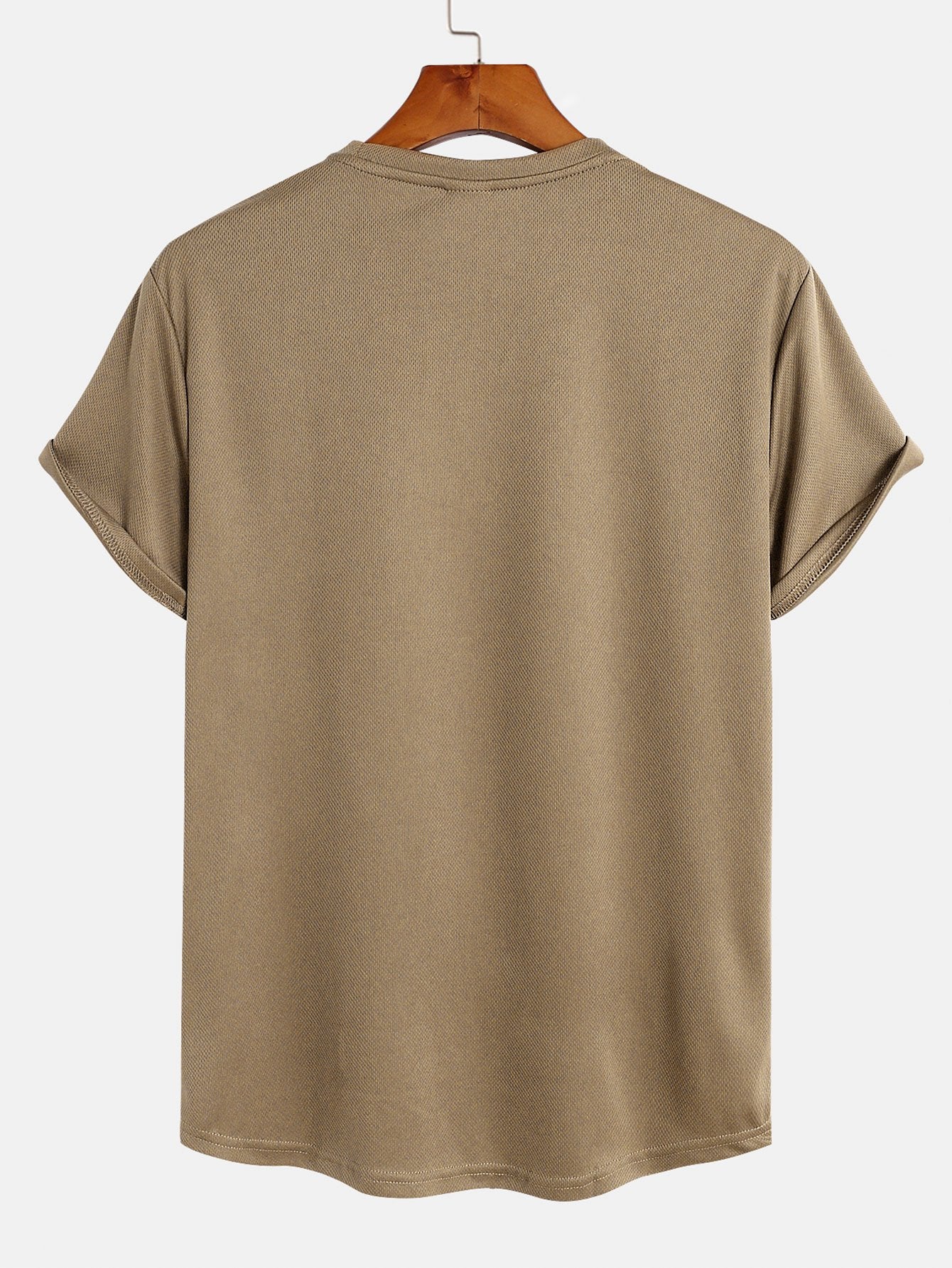 T-shirt en maille à ourlet arrondi et coupe ajustée