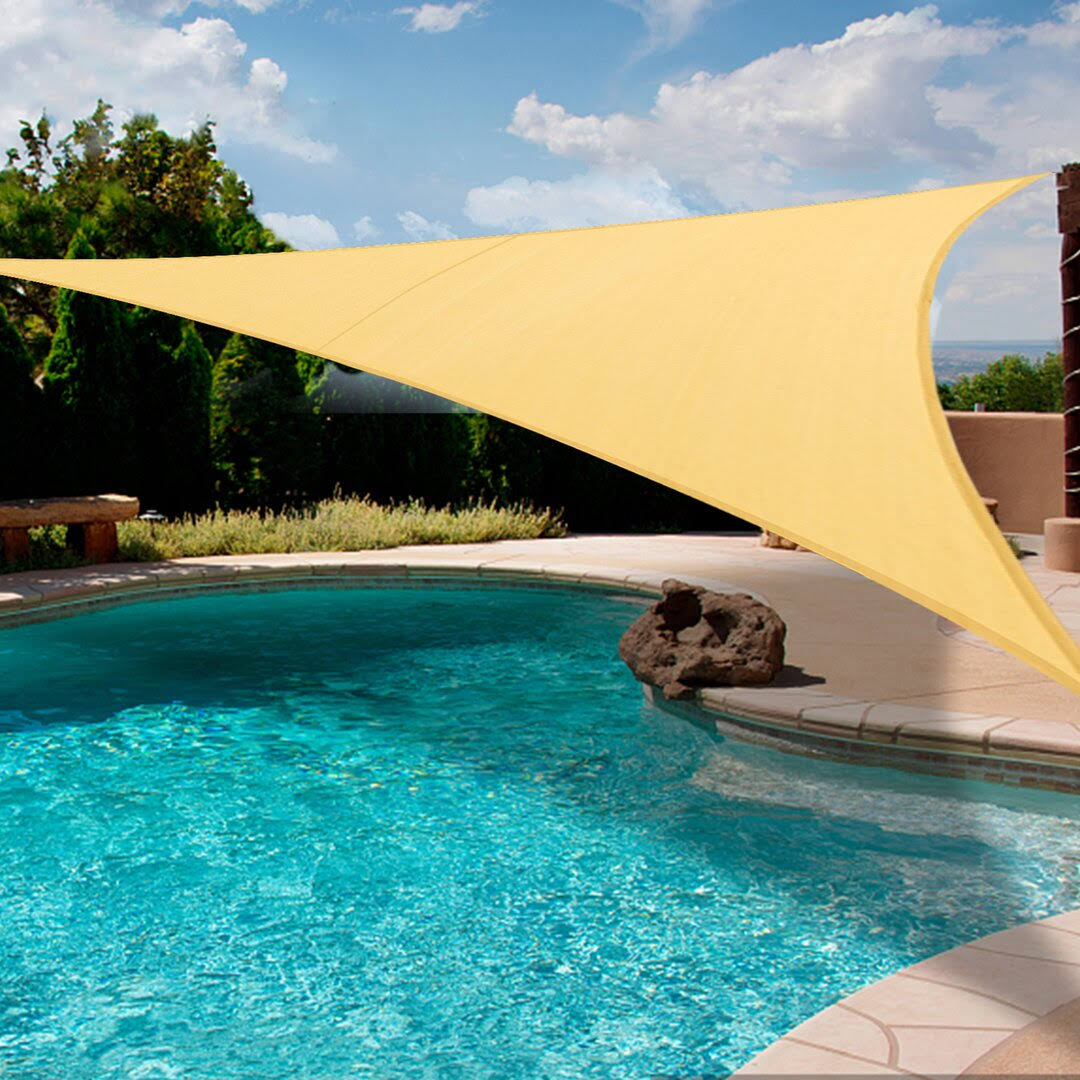 Artpuch 12' x 12' x 17' Triangle Sun Shade Sails Sand UV Block for Shelter Patio