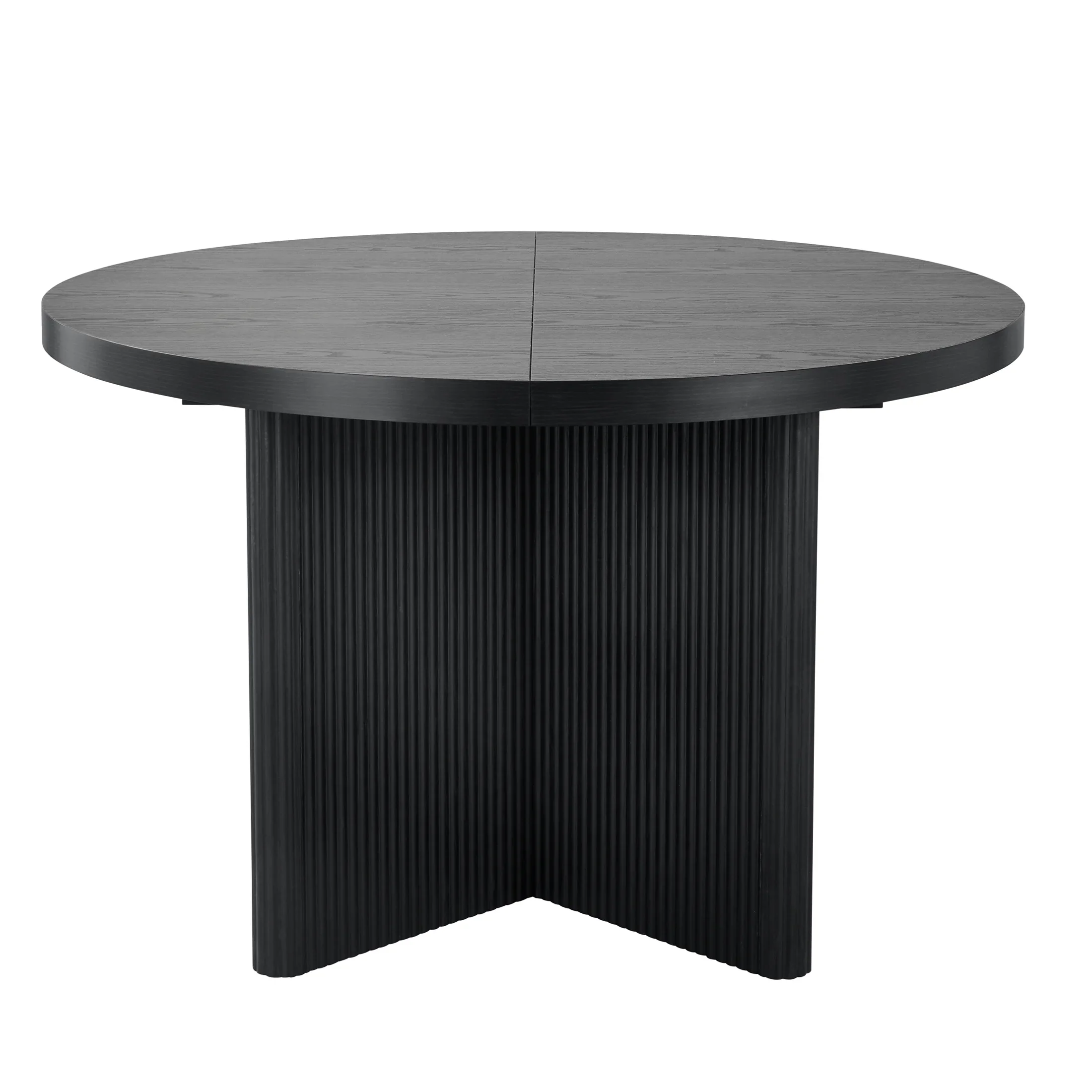 Better Homes & Gardens Lillian Fluted Round Expandable Dining Table for Kitchen, Natural Pine