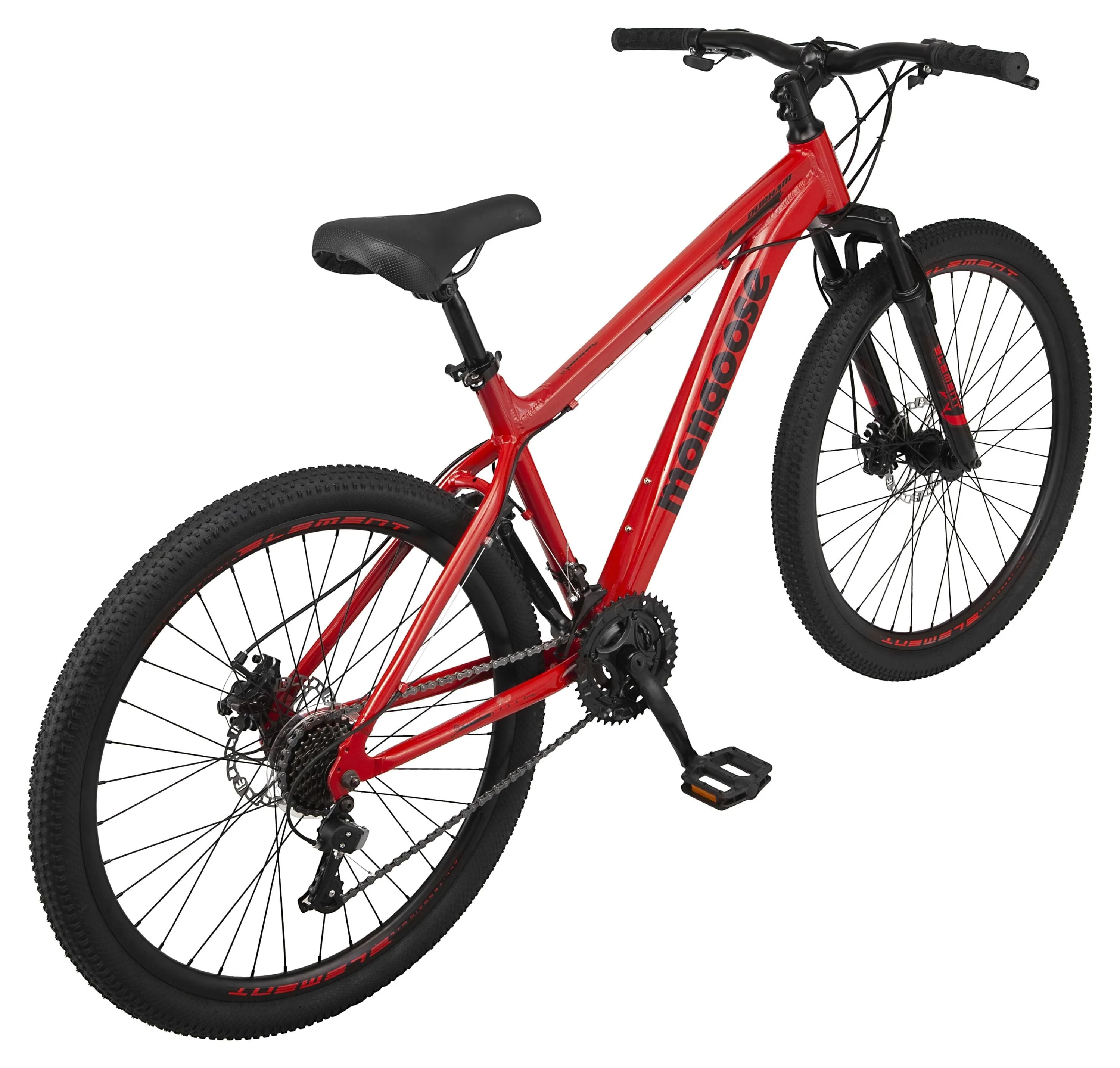 Mongoose 26 - In. Durham Unisex Mountain Bike, Red and Black, 21 Speeds