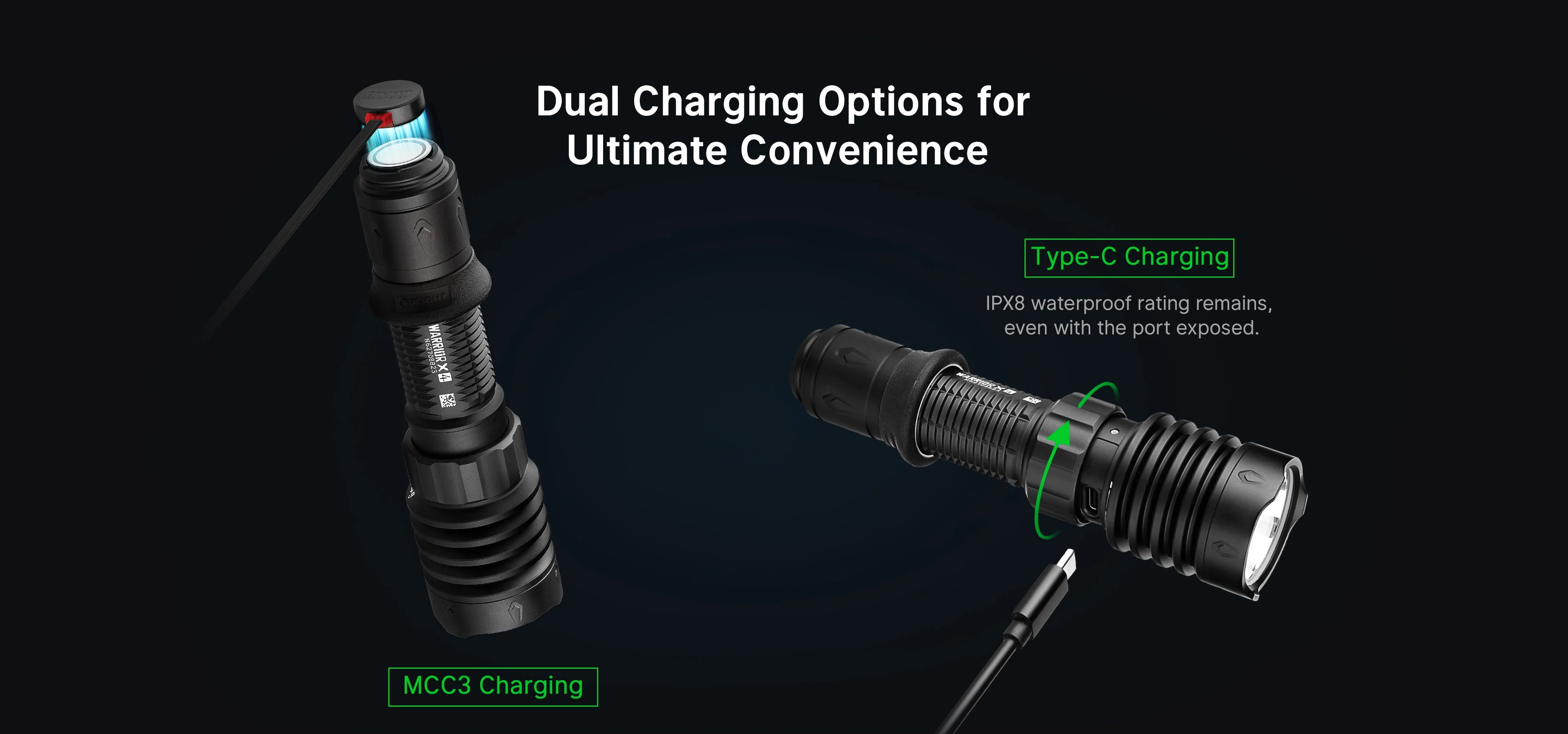 Warrior X 4 2600 Lumen USB-C Rechargeable Long Throw Flashlight + Organizer - Image 6
