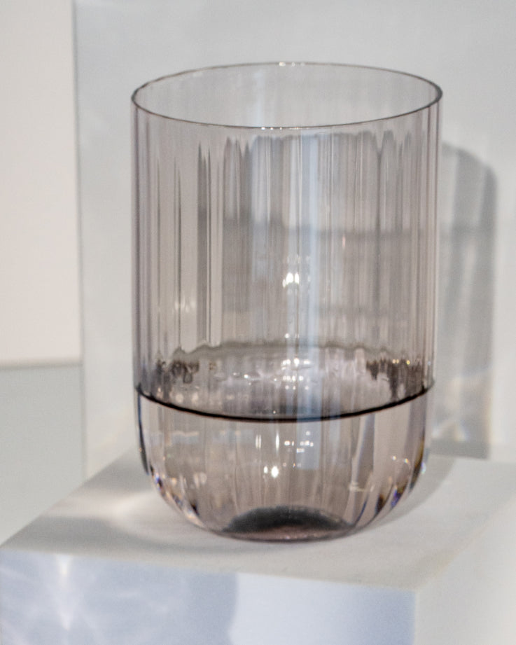 JOIA - SMALL GLASS RIFFLED GRAY