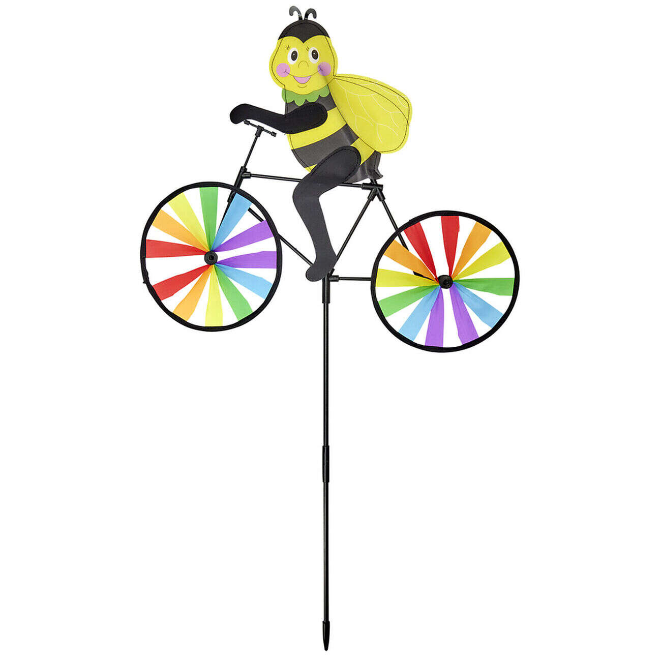 Moulin à vent à planter forme vélo multicolore H59cm (3 modèles)