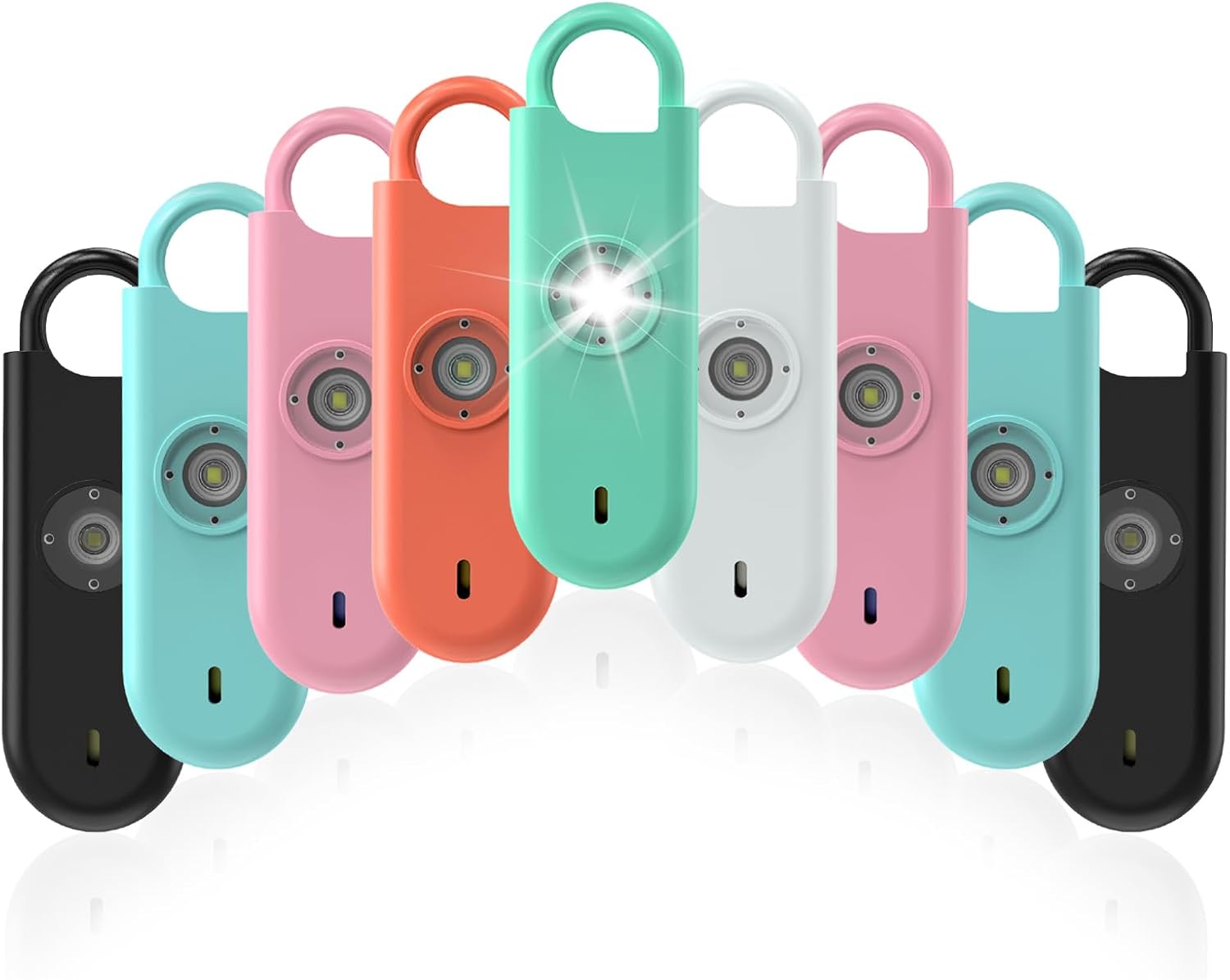 Fauxomor 140dB Personal Safety Alarm for Women, 3 Pack Safe Alarm Protection Keychain with Strobe Light & Low Battery Notice, Security Siren Self Defense for Seniors College Girls, Pink+Blue+Black