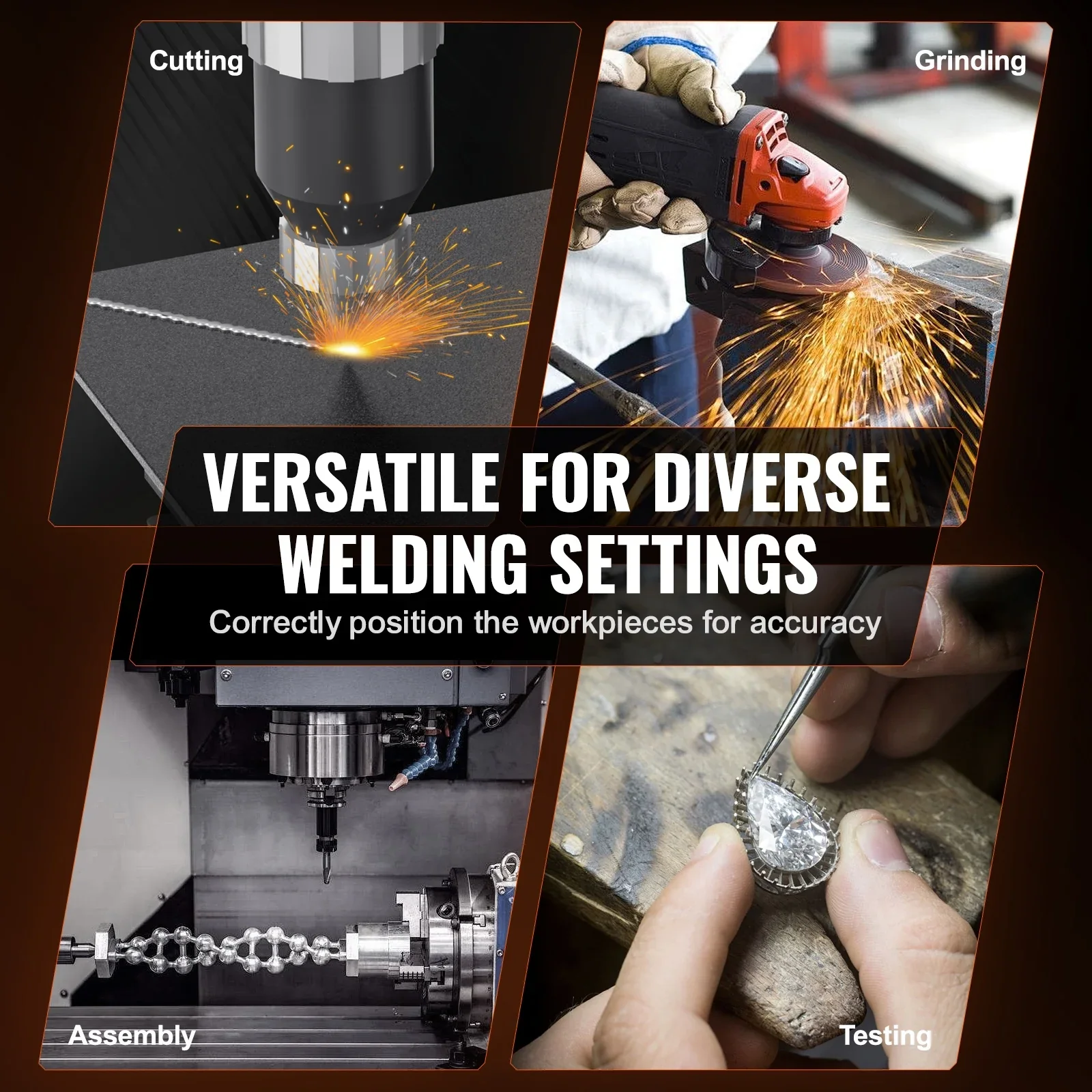 KFFKFF Rotational Welding Stand 50KG, Adjustable 0-90�� Welding Turntable 0.5-6RPM 120W, Equipped with 12.4 Inch 3-Jaw Lathe Chuck & Welding Torch Support for Cutting, Grinding, Assembly, Testing