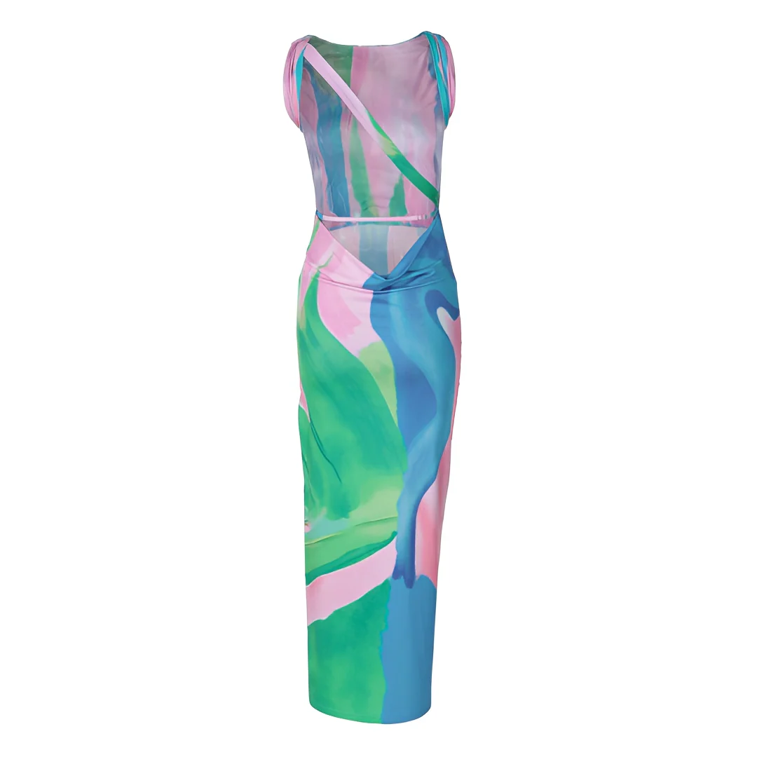 Liezel - Robe Longue Élégante Sans Manches