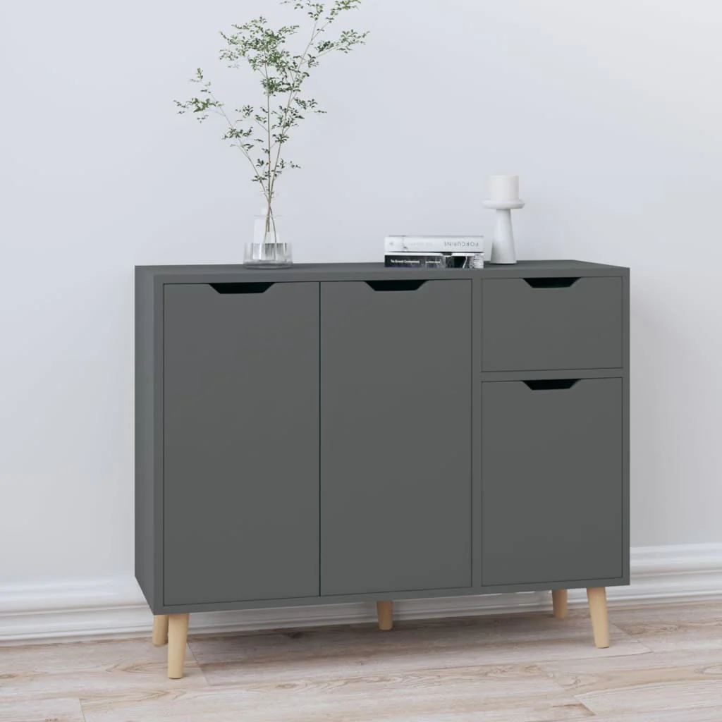 vidaXL Sideboard Console Cabinet with Storage for Bedroom Engineered Wood(Black)