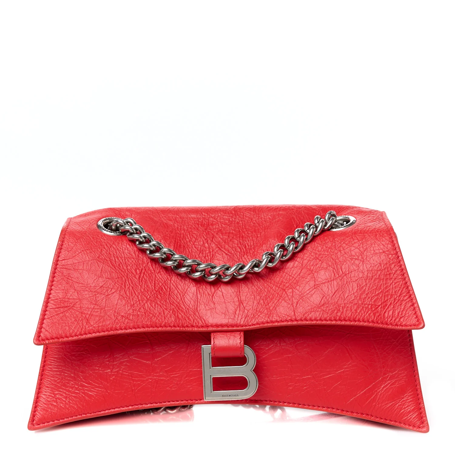 Arena Calfskin Small Crush Chain Bag Tomato Red