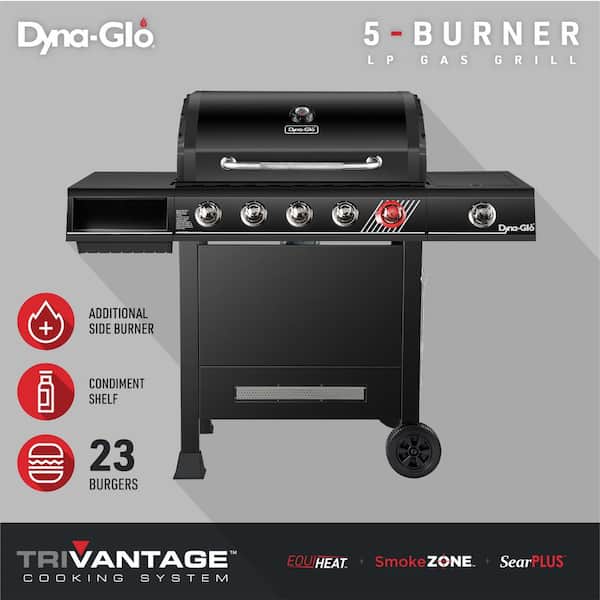 5-Burner Propane Gas Grill in Matte Black with TriVantage Multifunctional Cooking System - Image 5