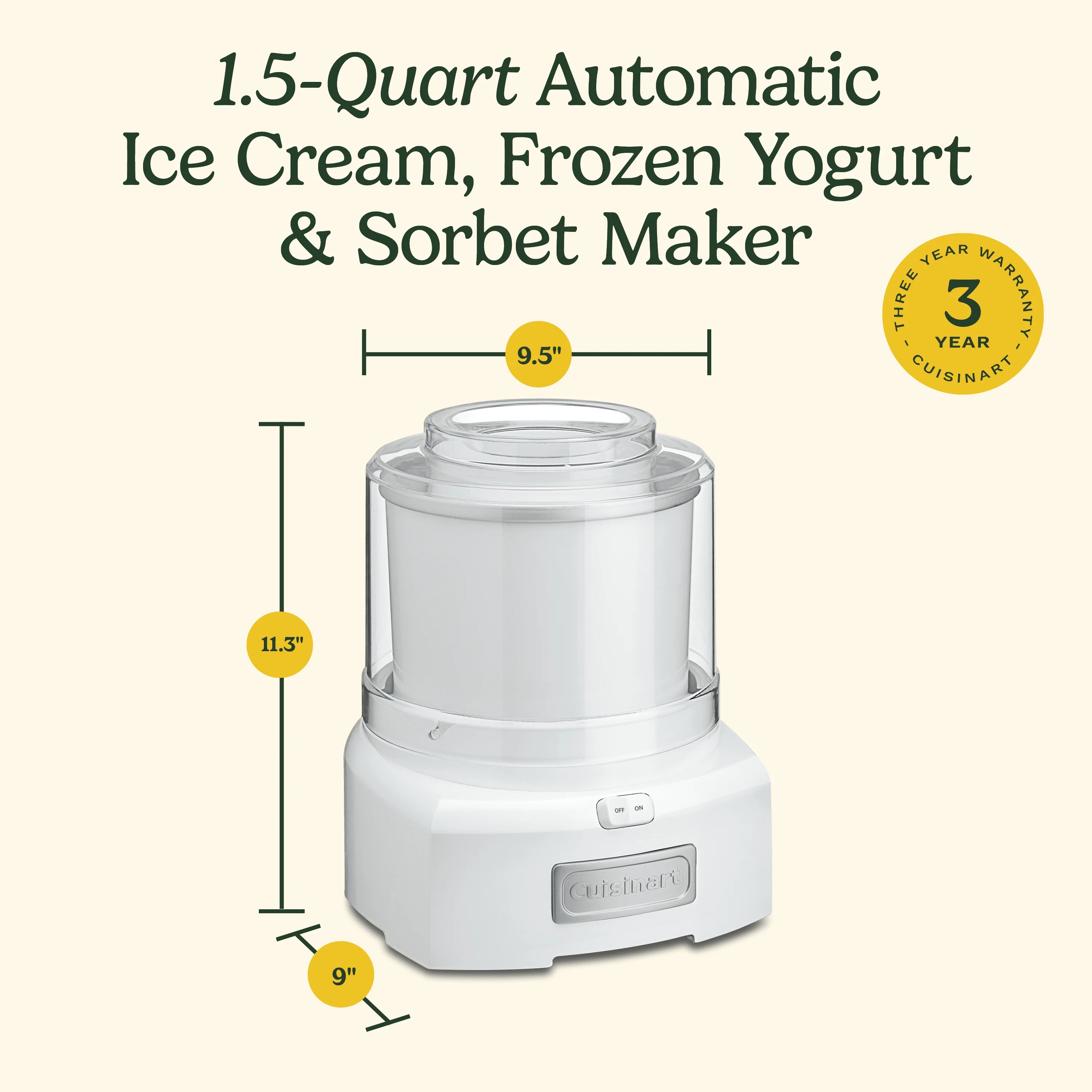 Ice Cream/Yogurt Makers Frozen Yogurt �C Ice Cream Sorbet Maker(White) - Image 8