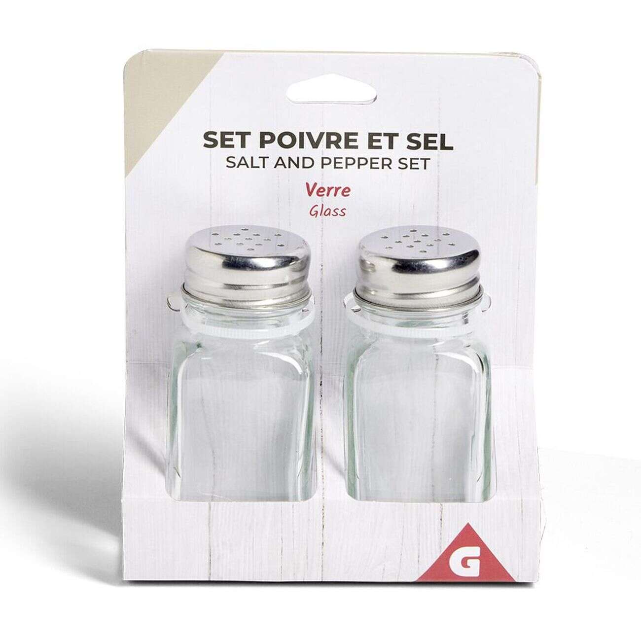 Salière et poivrière en verre