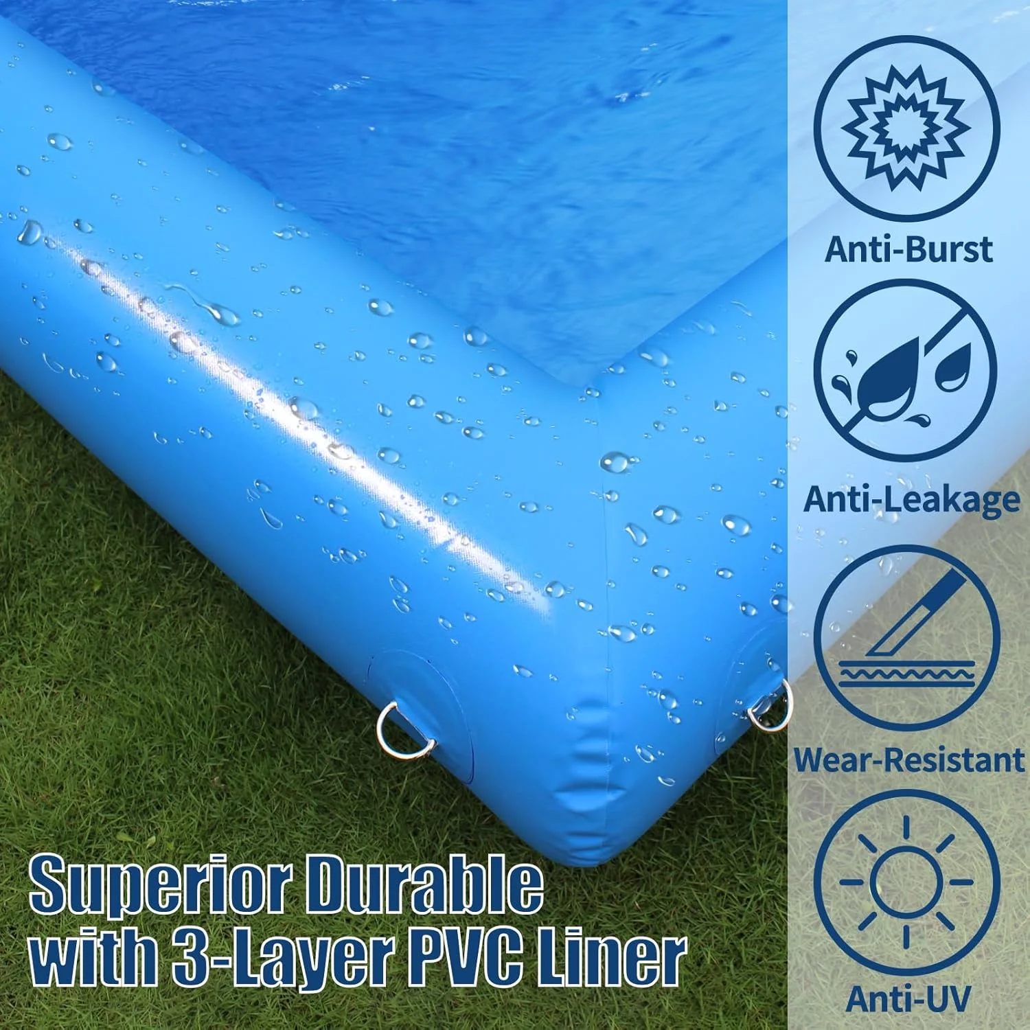 33FT Inflatable Volleyball Court Beach Pool Volleyball Net for Backyard Outdoor Training Game with 800W Air Pump, Volleyball Pool/Water Volleyball Field(33') - Image 9