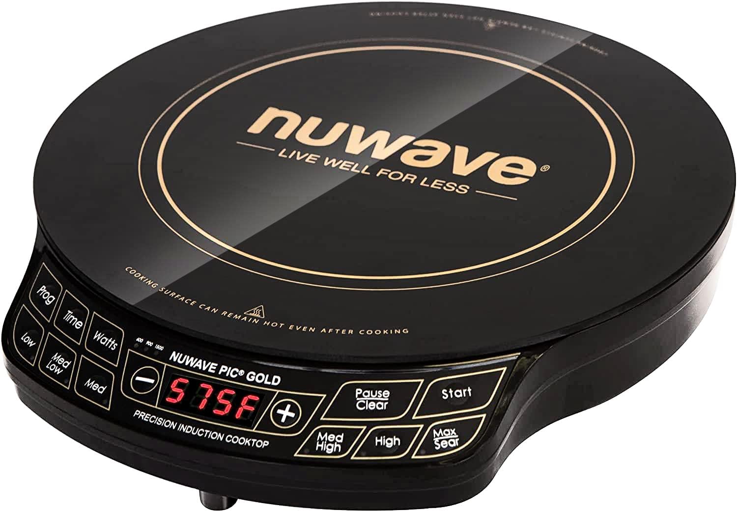 Plaque de cuisson à induction de précision Nuwave Gold, puissante avec une grande bobine chauffante de 20 cm (8 pouces).