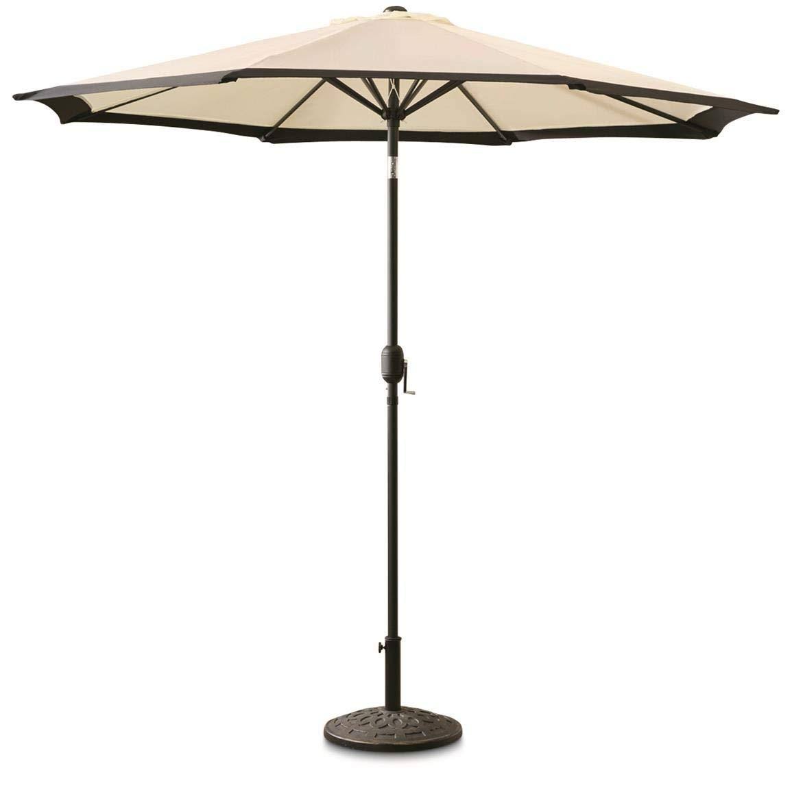CASTLECREEK 9' Two-Tone Deluxe Market Patio Umbrella Khaki / Black