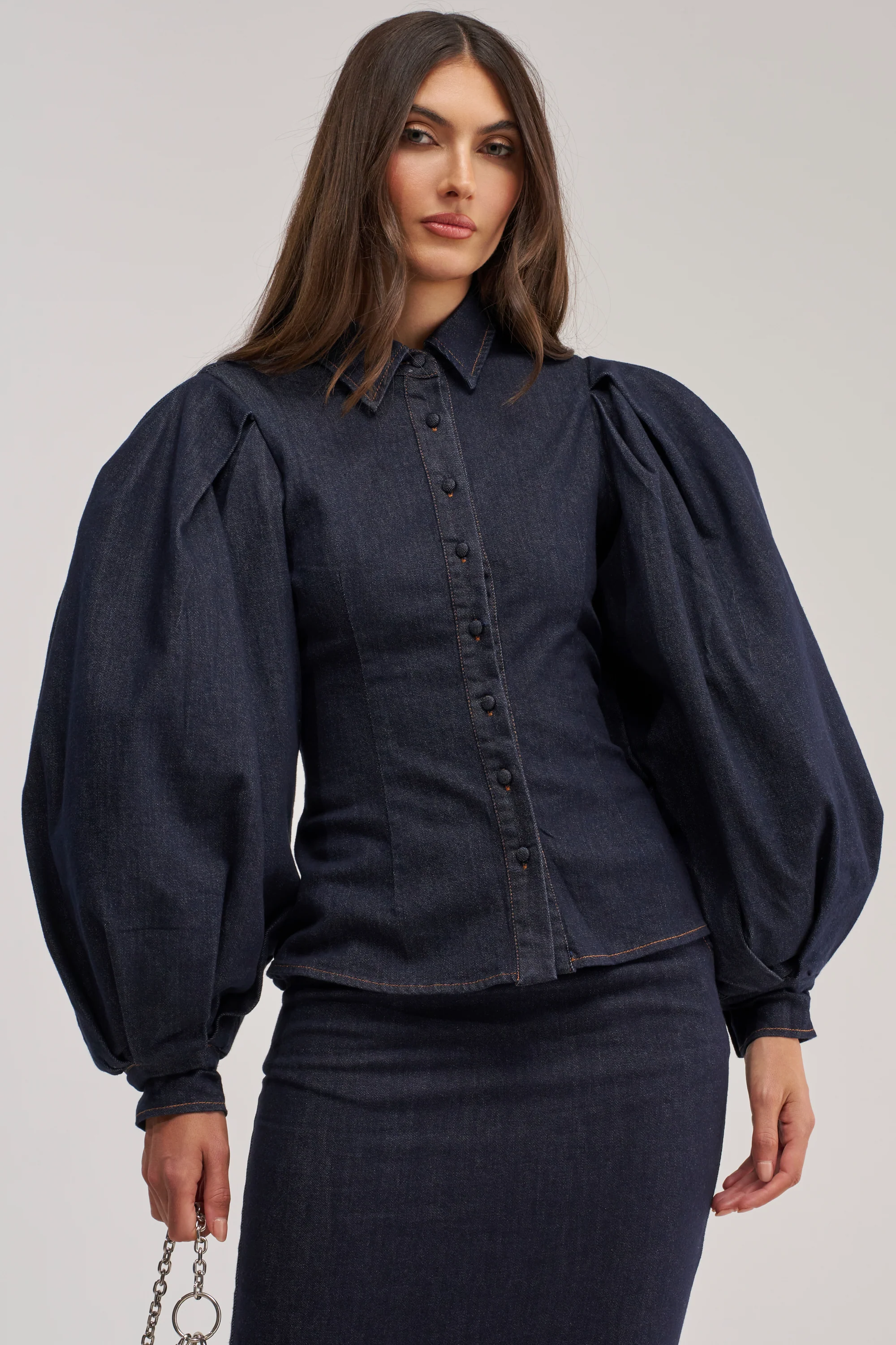 LET'S CHANGE IT UP DENIM BLOUSE - Akira Store