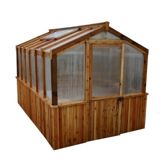 Serre en cèdre de 2025, 2,4 m x 3,7 m