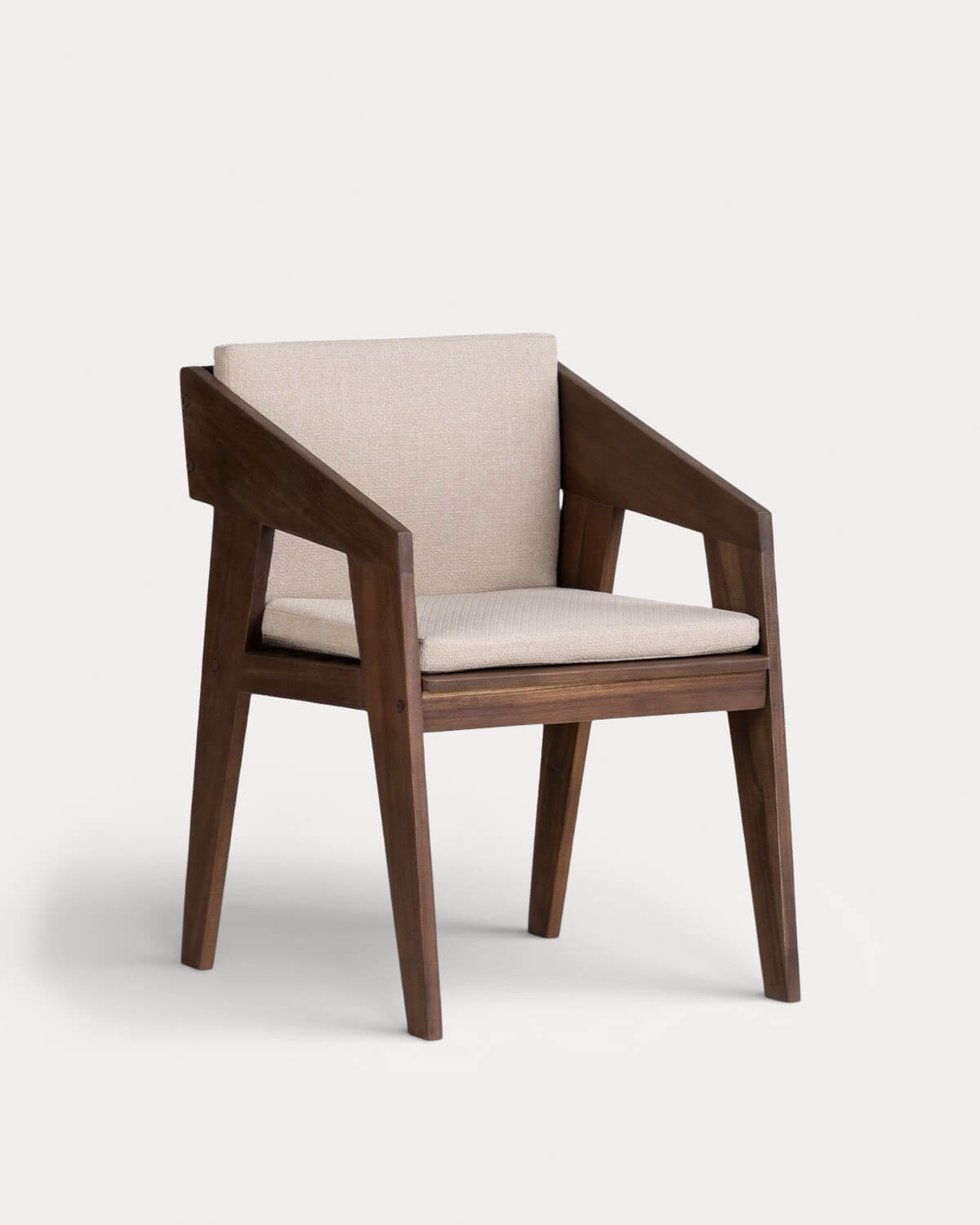 Tanon - Silla de Comedor con Reposabrazos de Madera de Acacia Tanon