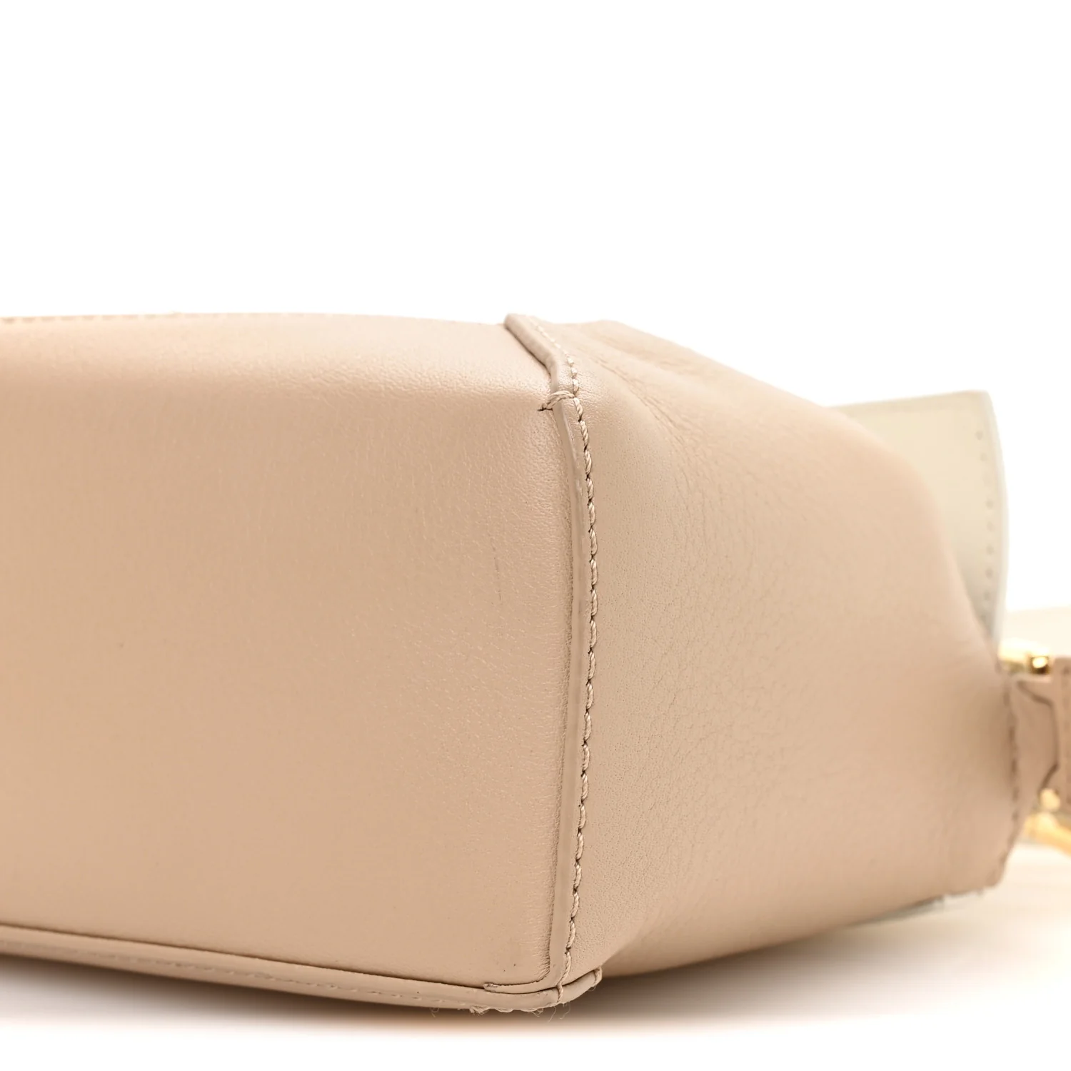 Calfskin Mini Puzzle Edge Bag Soft White Paper Craft