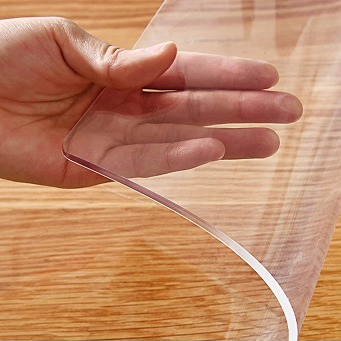 Multi-Sizes 12x24 inch Clear Desk Table Protector Office Writing Desk Pad Non-Slip Desktop Cover Mat Shelf Surface Protection PVC Plastic Table Top