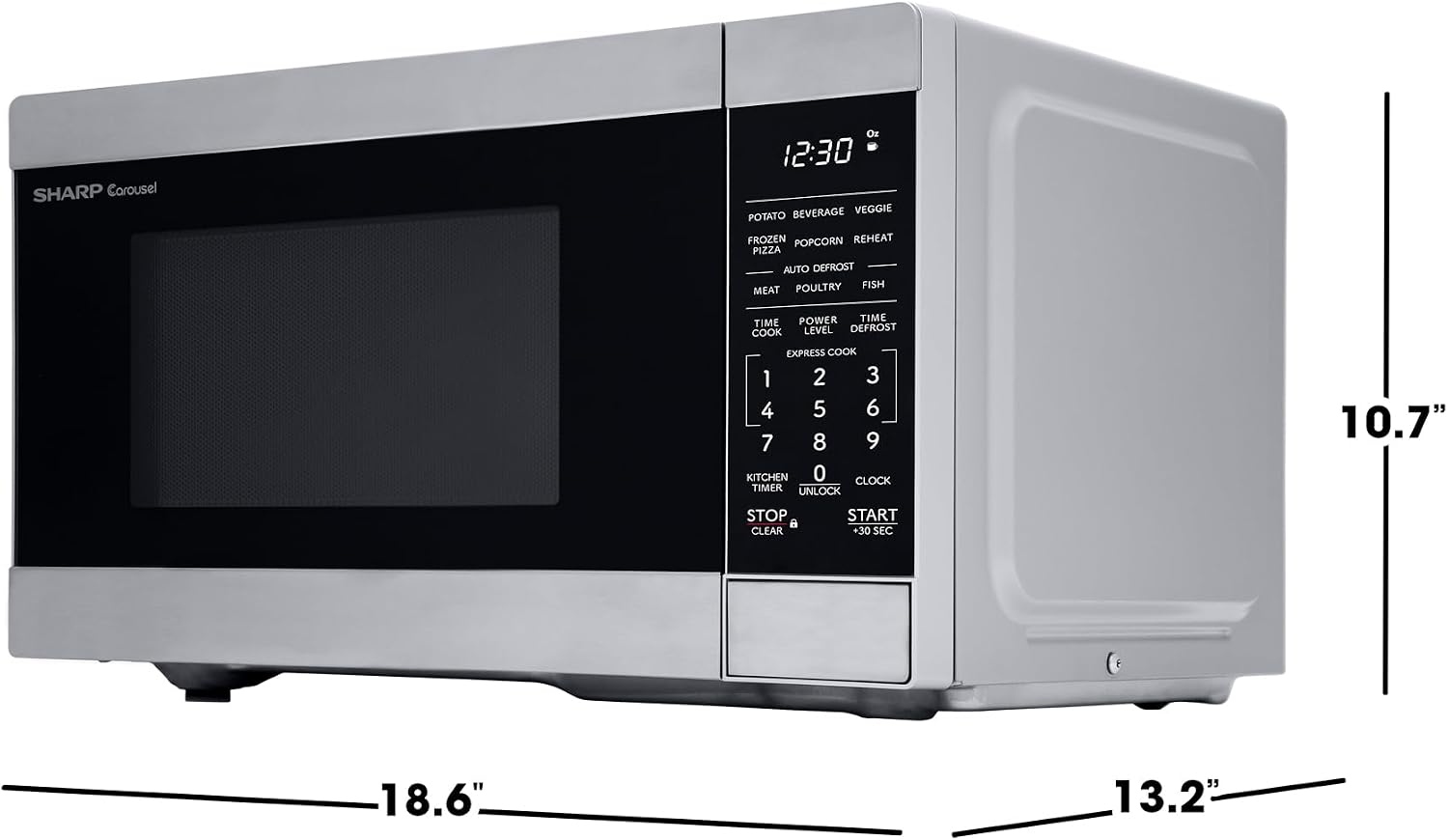 Sharp SMC0962KS 0.9 cu900W Stainless Steel Countertop Microwave Oven