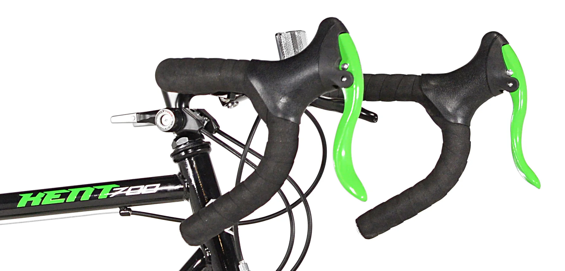700c RoadTech Men's Bike, Black/Green - Image 7