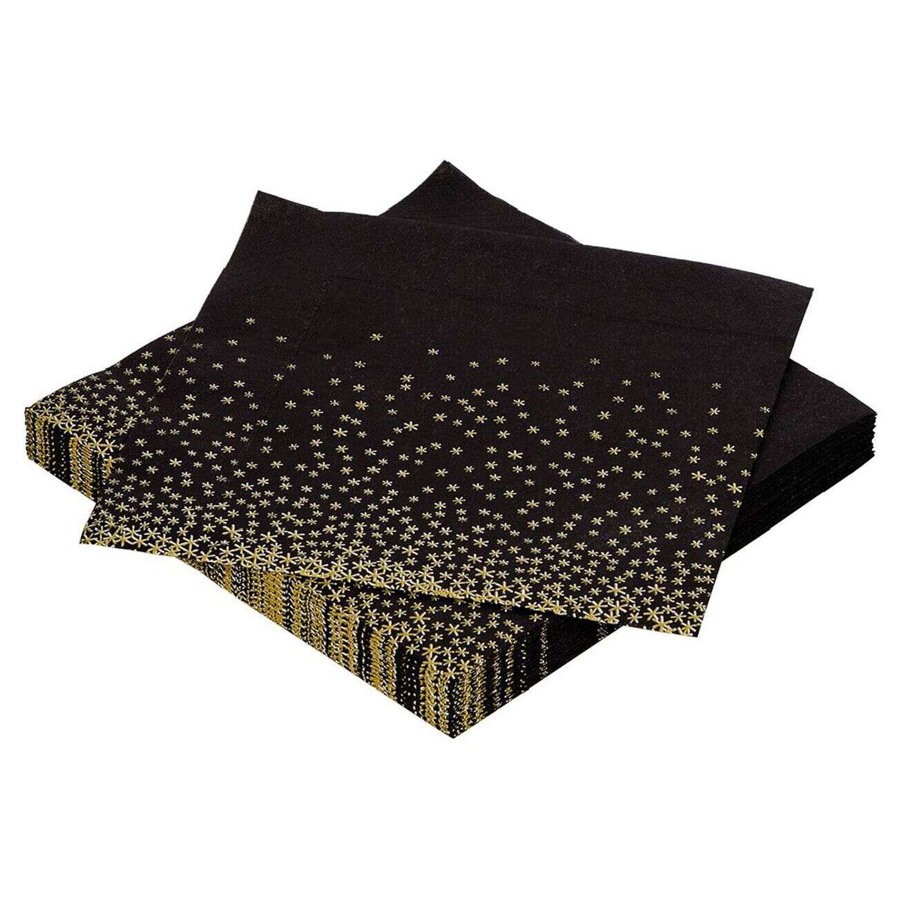 Serviette en papier noir et doré x20