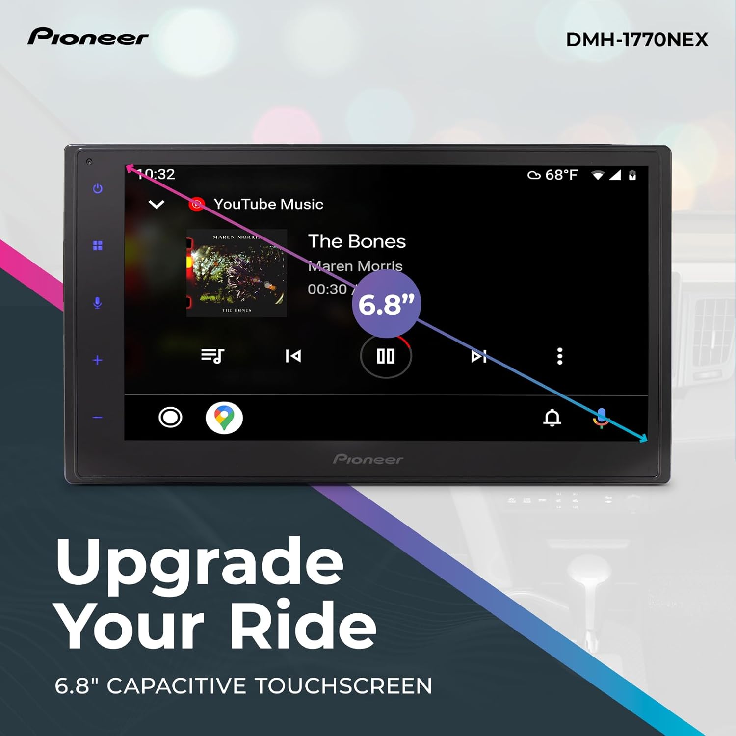 Pioneer DMH-1770NEX Double-DIN Digital Multimedia Receiver  Wired Apple CarPlay and Android Auto  6.8” Capacitive Touchscreen