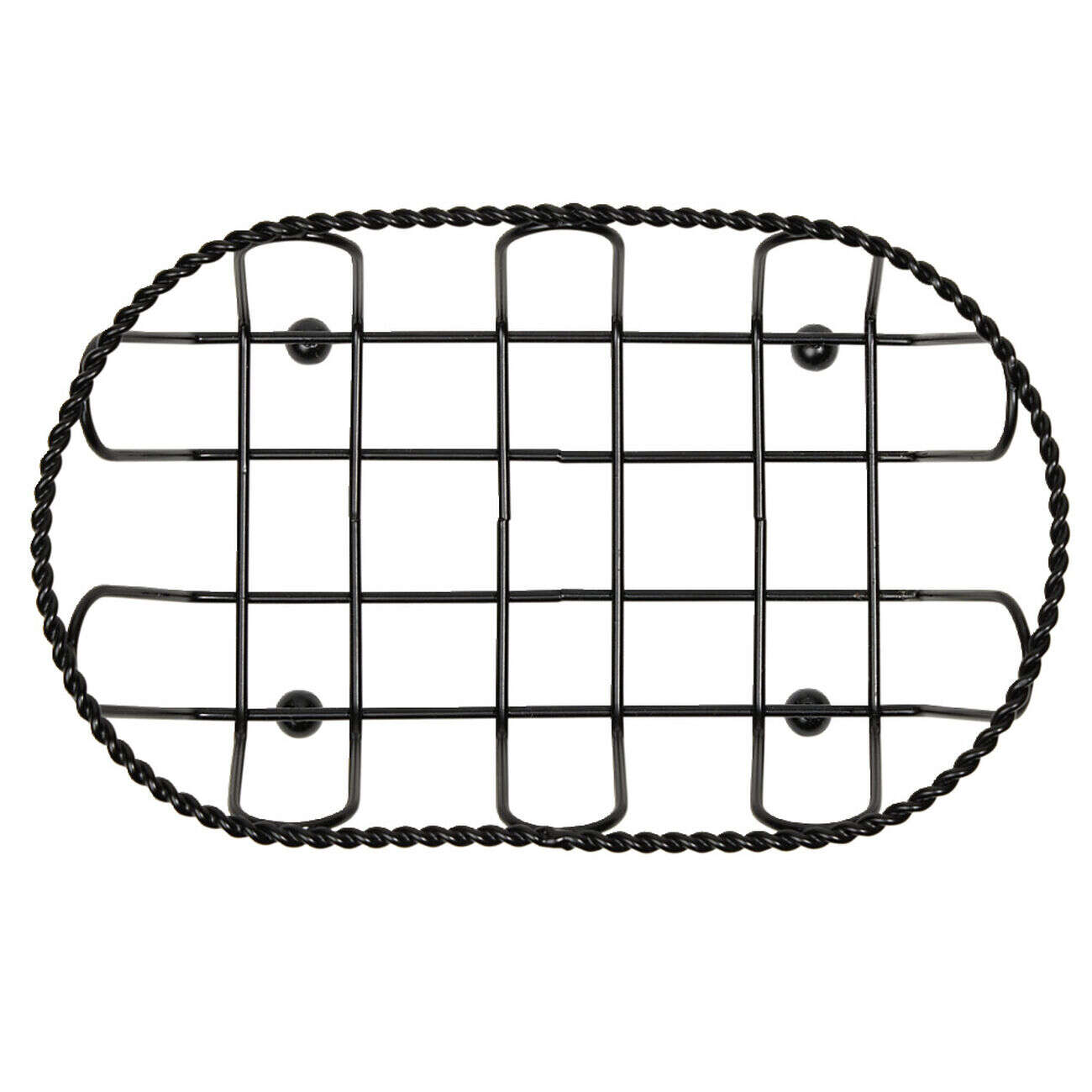 Corbeille à fruit ovale en métal noir 14x7xH5,2cm