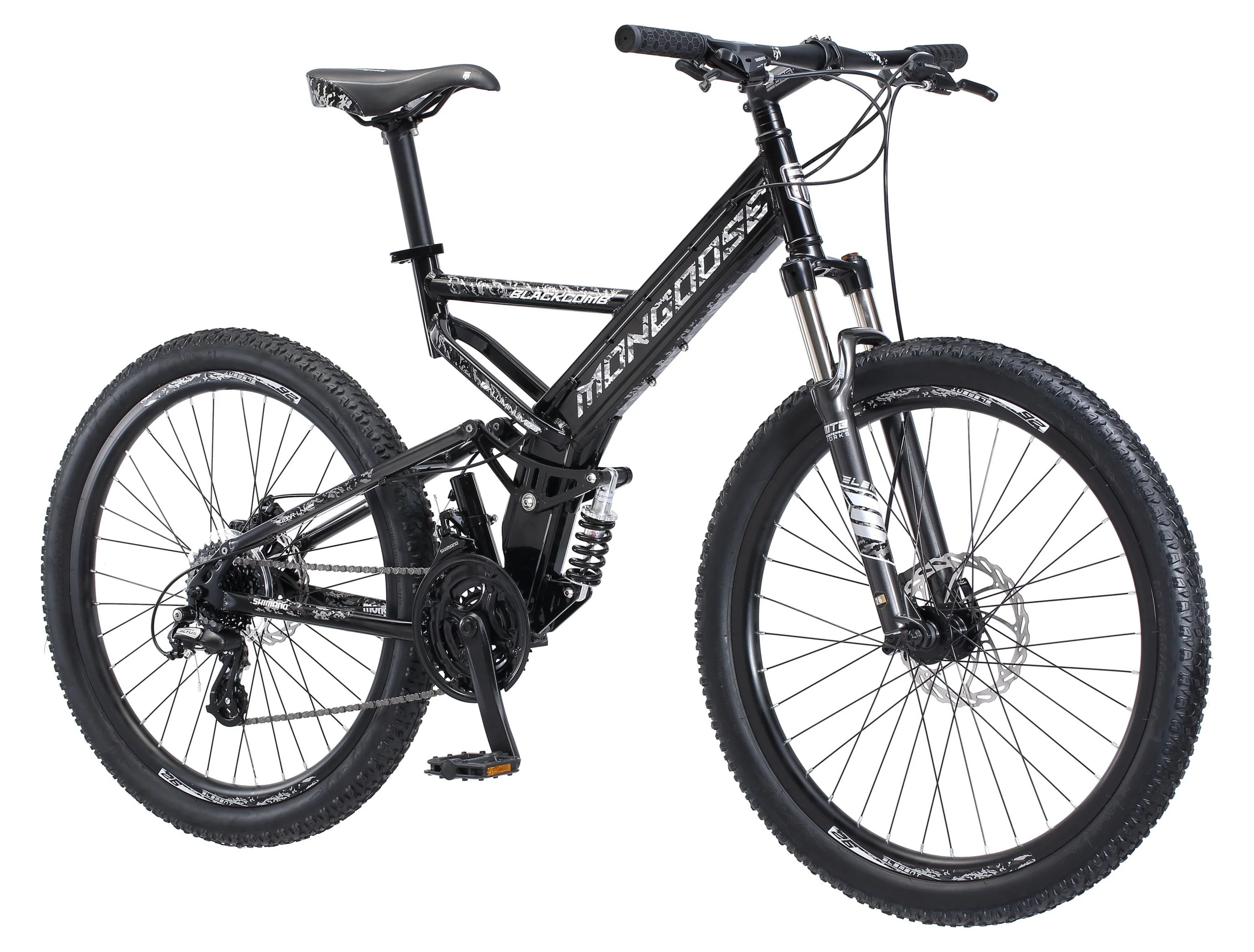 Mongoose Blackcomb Mountain Bike, 26 - Inch Wheels, 24 Speeds, Black, Men'S