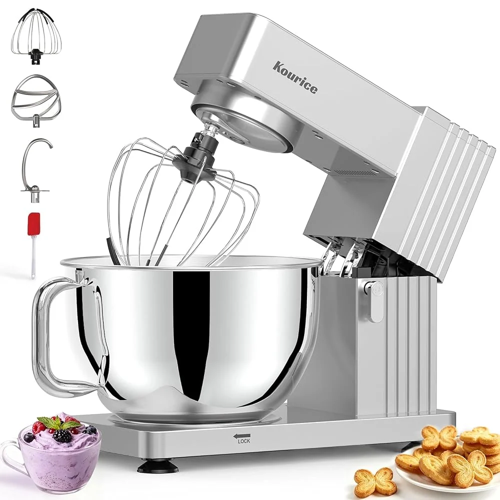 Stand Mixer 8.5QT, Metal Kitchen Mixer with Stainless Steel Bowl