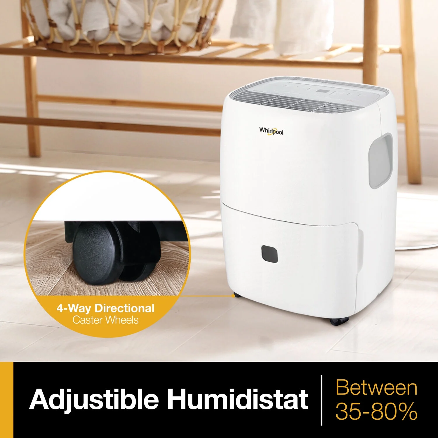 30-Pint 3000 Sq ft Humidity Absorber Dehumidifier, Bedroom, Basement, Garage, WHAD301DW, New(30 pt) - Image 8