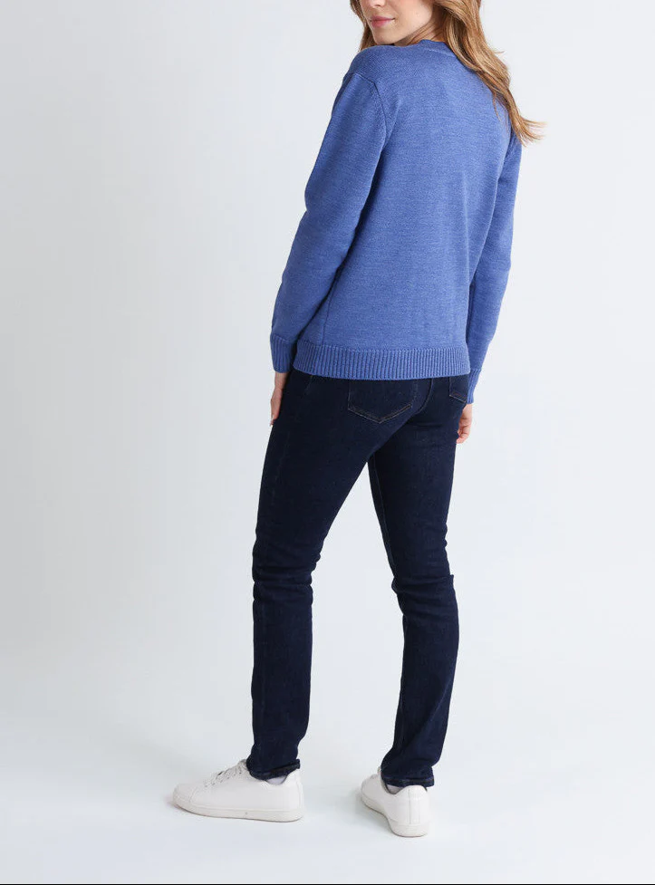 Gilet femme en laine bleu élégant