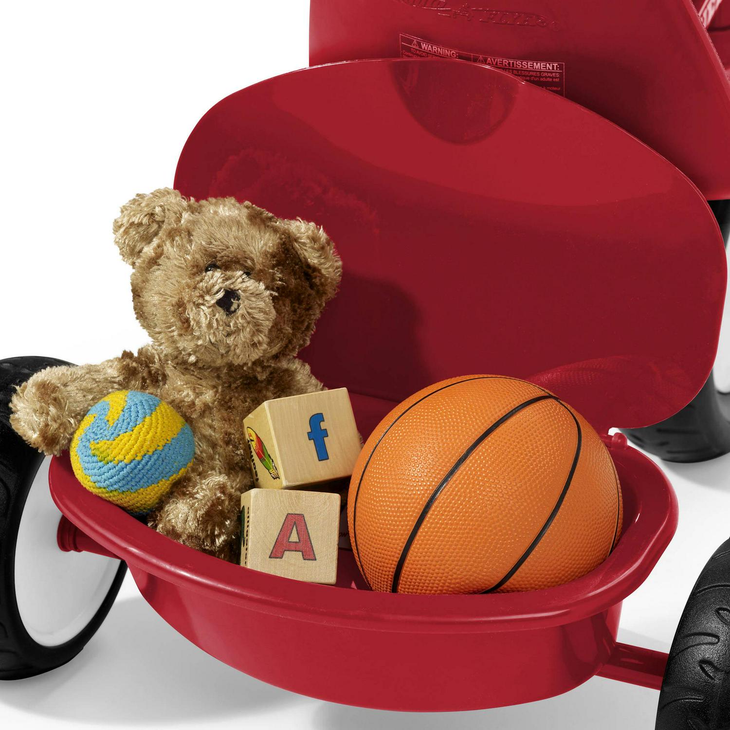Radio Flyer Deluxe Steer & Stroll Tricycle with Parent Push Handle and Adjustable Seat for Ages 2 to 5 Years