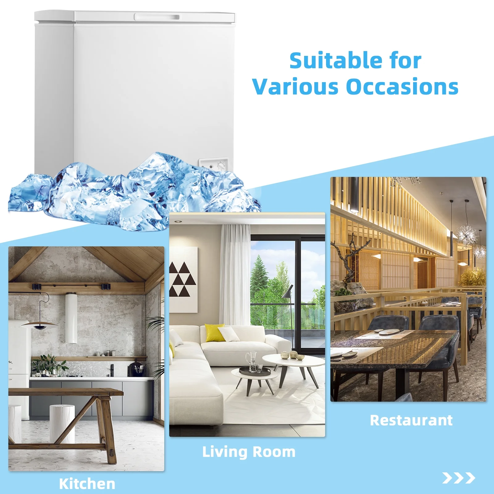 5 Cu Ft Chest Freezer, Freestanding Flip Top Chest Freezer w/ 7 Temperature Settings, Removable Sliding Basket Included, Compact Deep Chest Freezer - Image 6