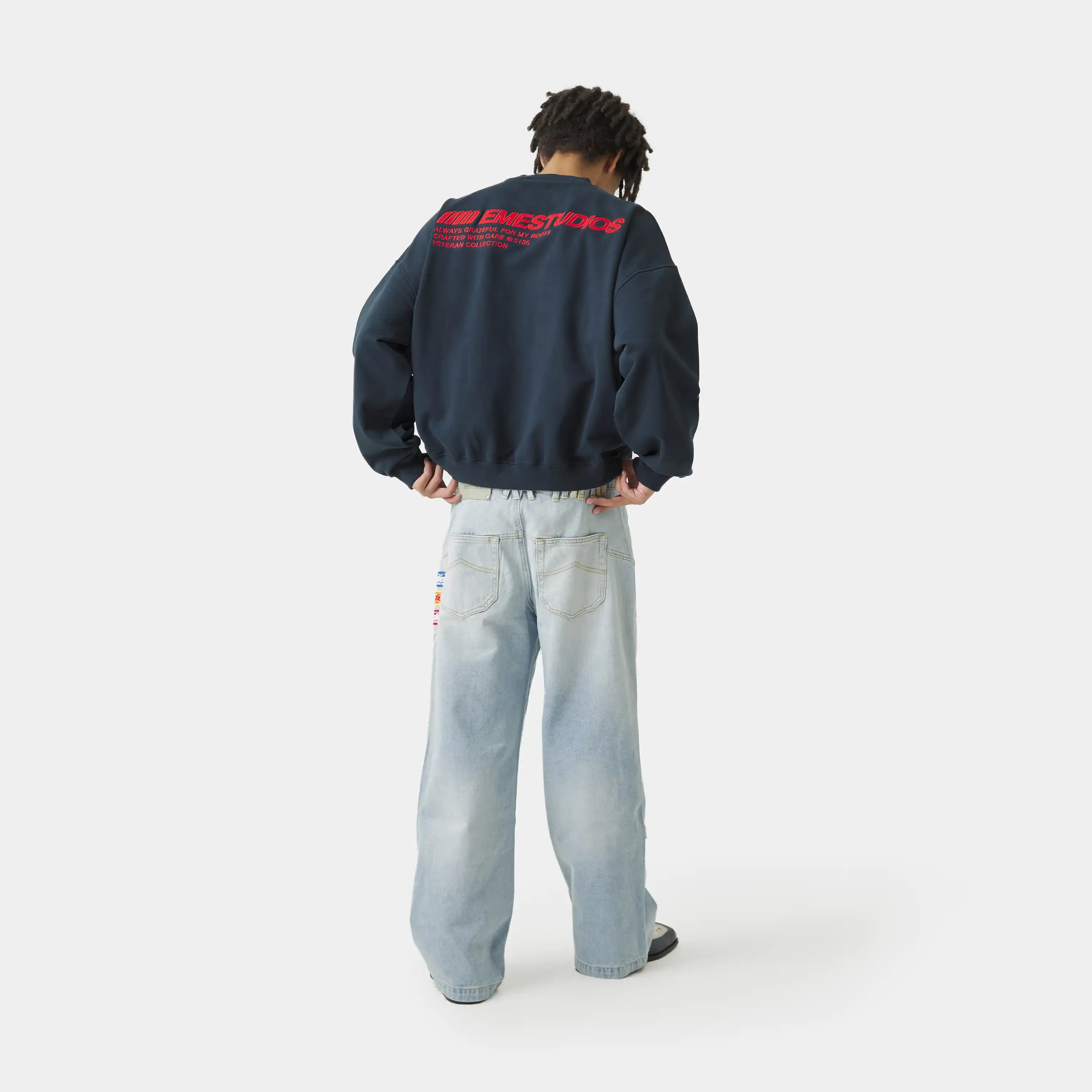Roots Navy Oversized Crewneck