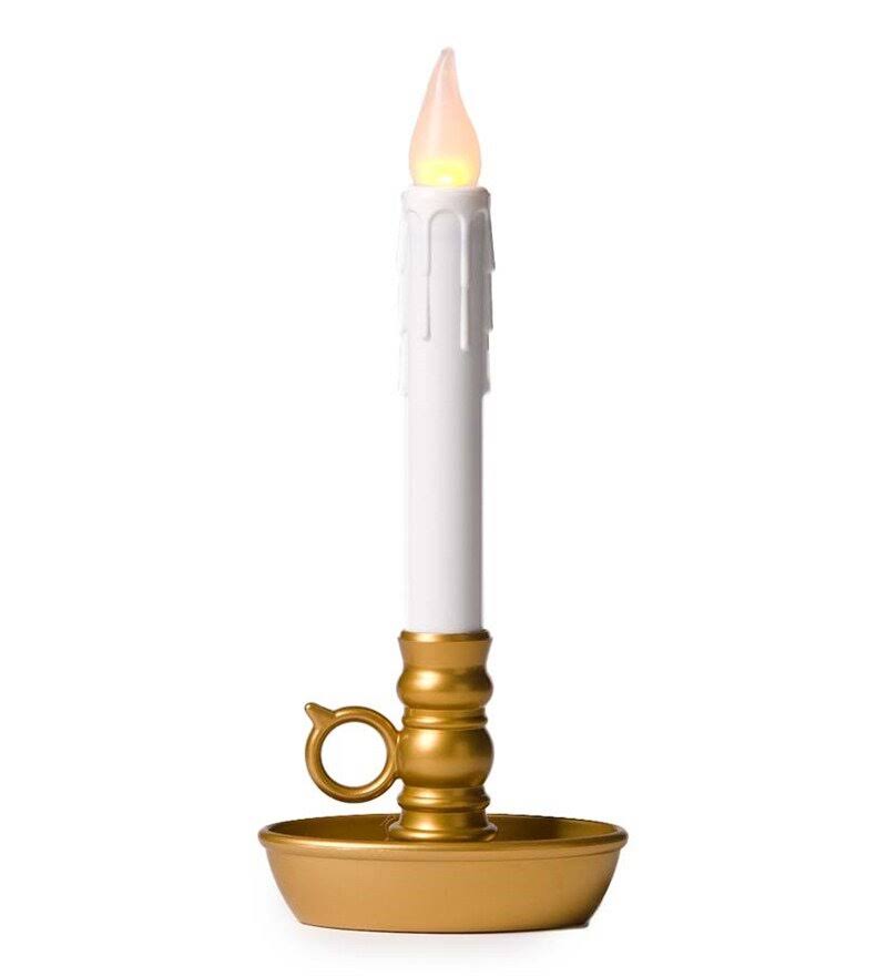 Battery-Operated LED Window Candles, 4-Pack, Gold