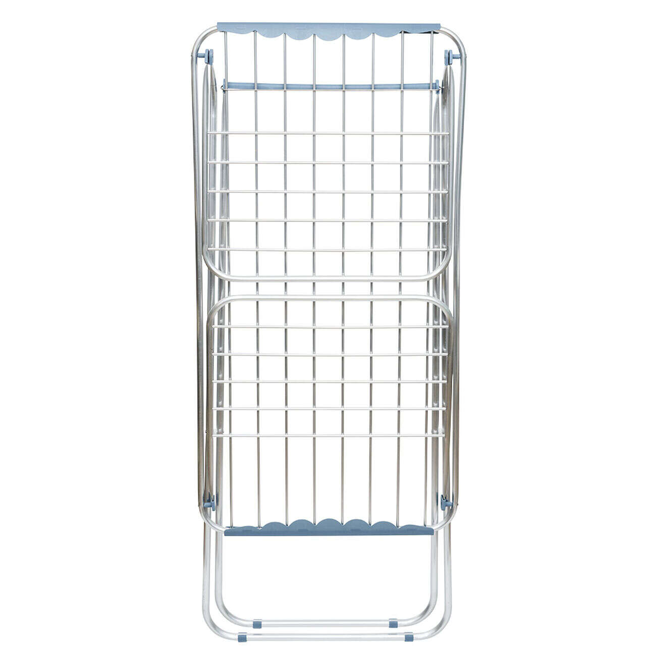 Séchoir à linge horizontal étendoir avec rabats aluminium noir