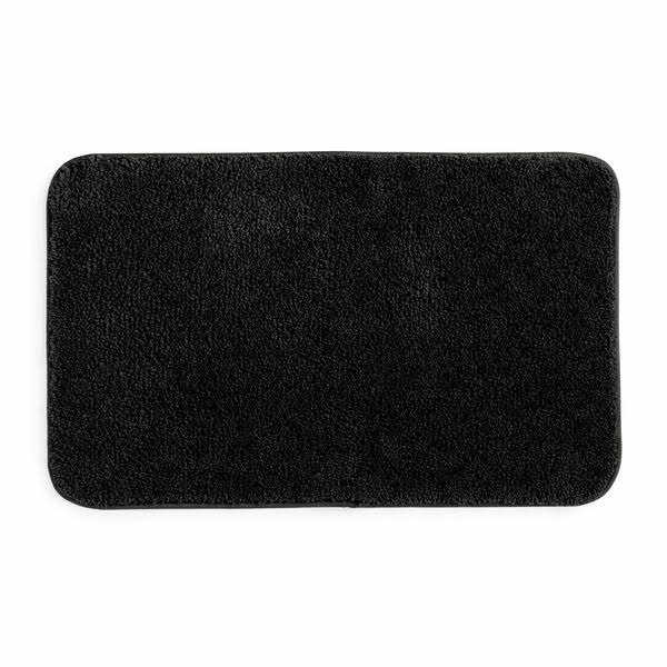 Mainstays Basic Polyester Skid Resistant Bath Rug - Black - 20 x 32 in