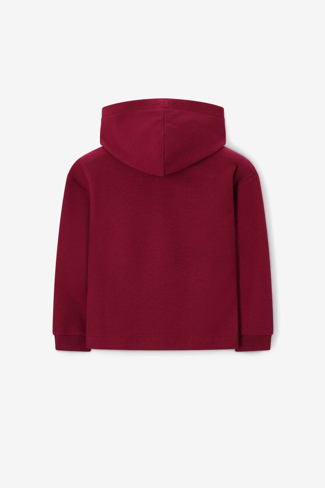 Donkerrode hoodie met artwork